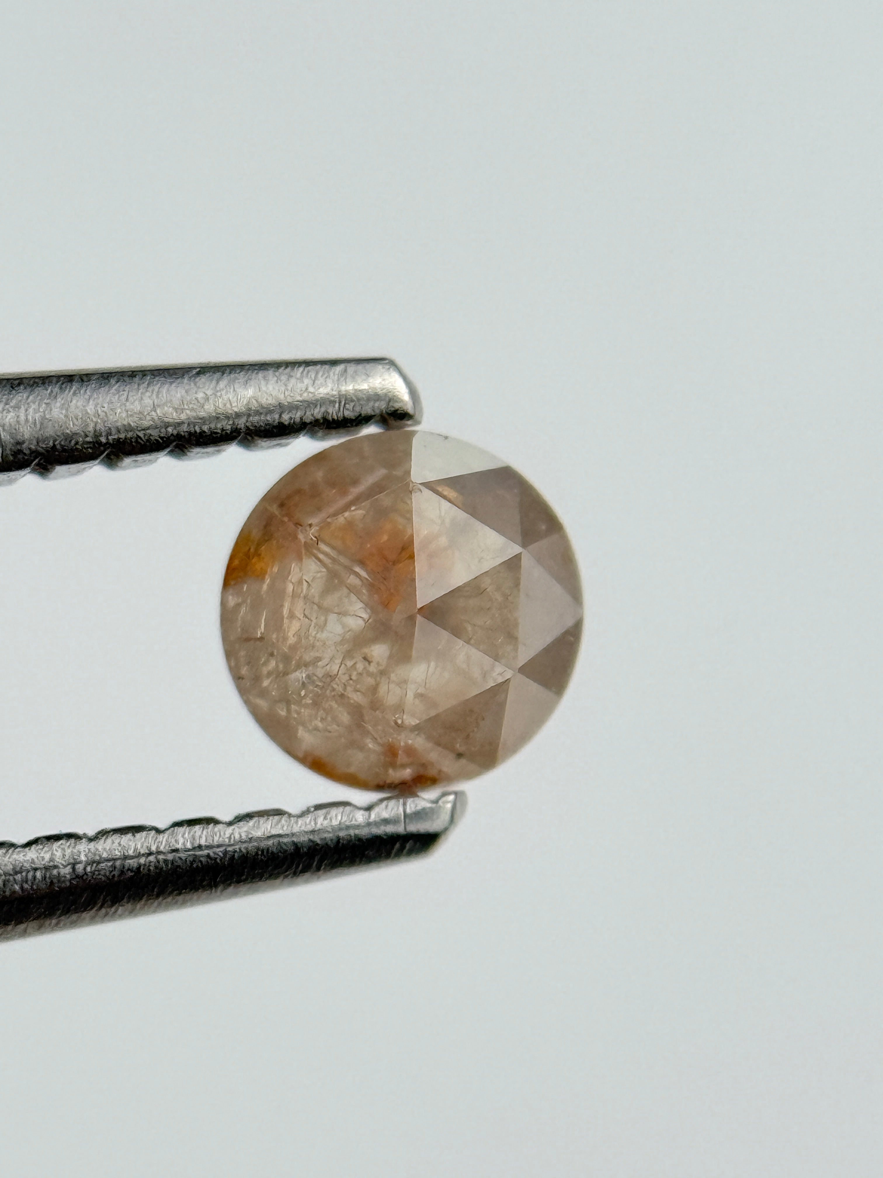 0.30 Ct Round Rose Cut Orange Natural Fancy Diamond