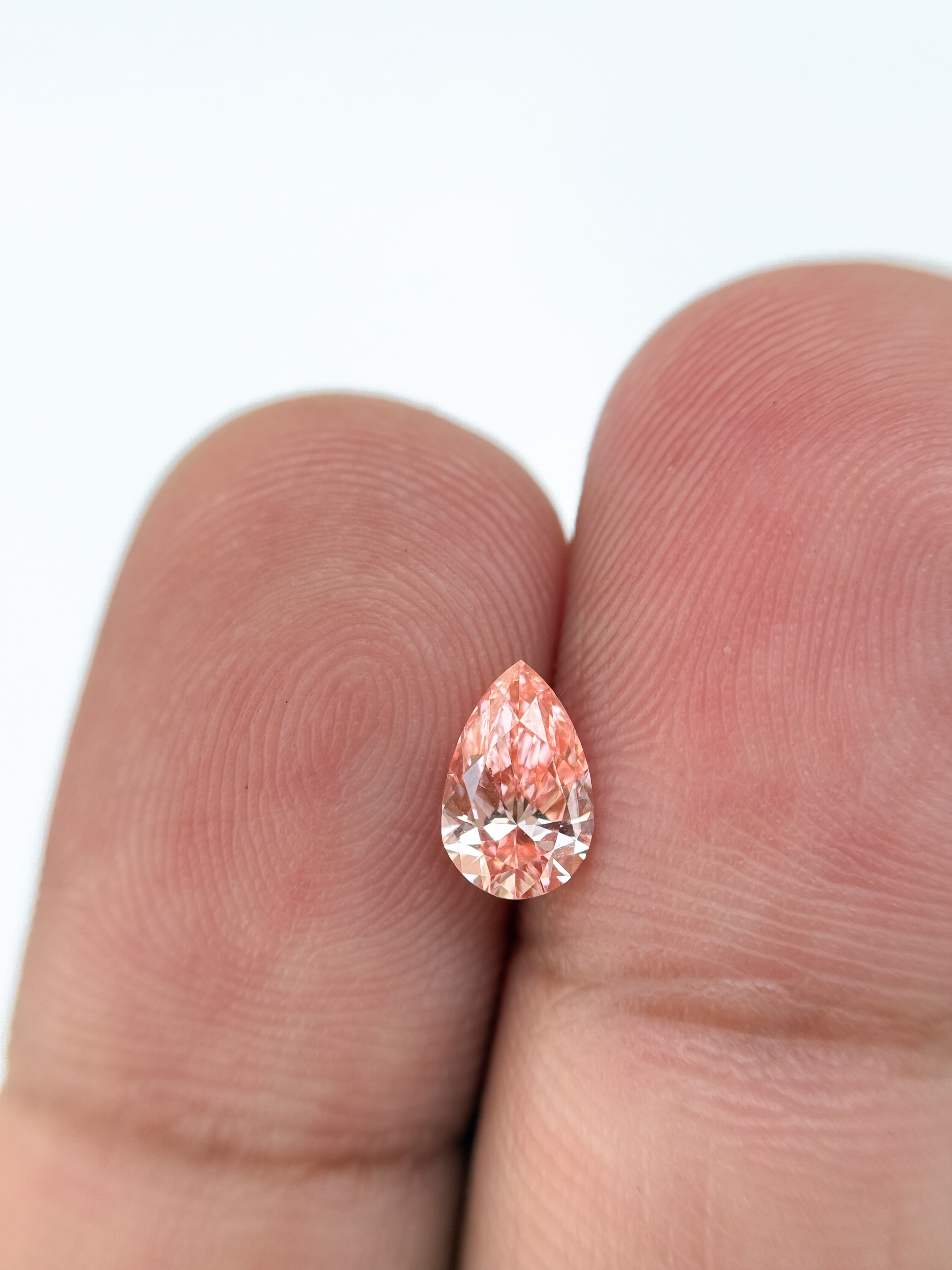 0.80 Ct Pear Brilliant Cut Pink Lab Grown Fancy Diamond