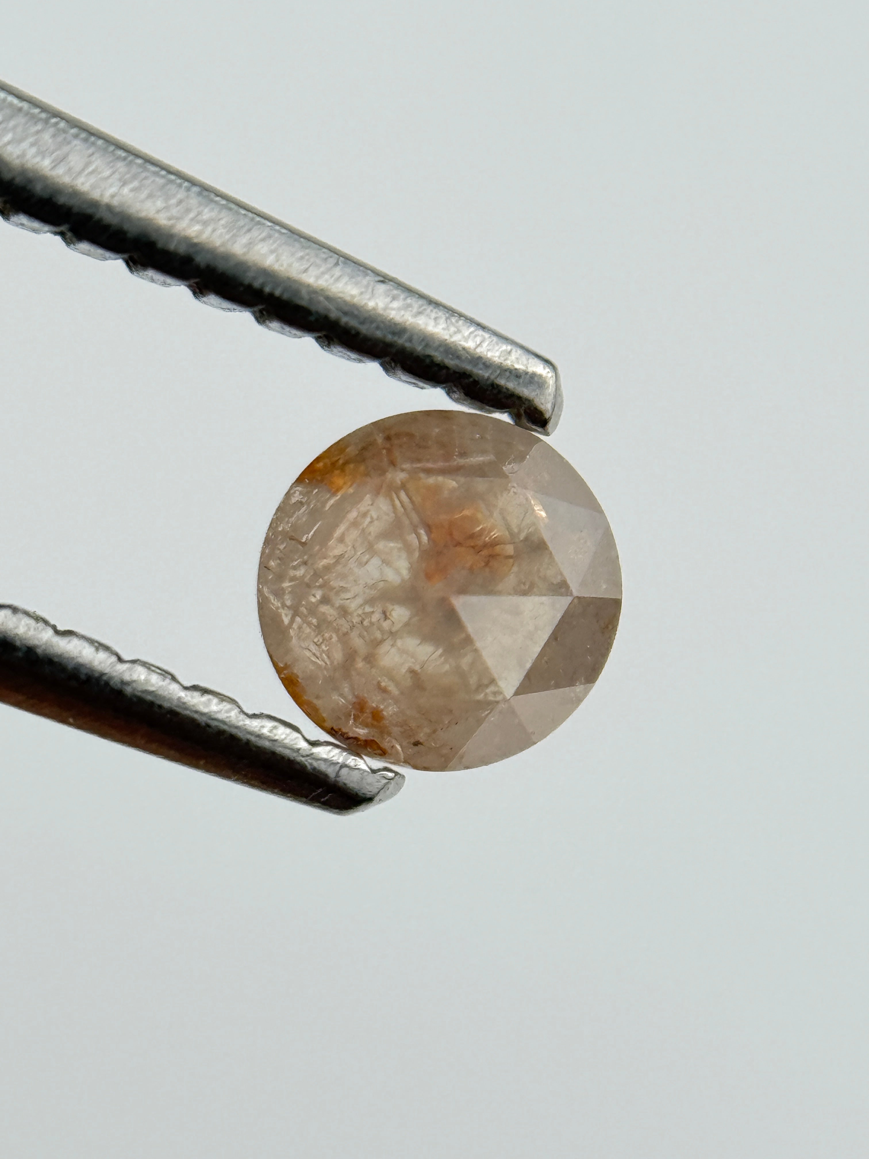 0.30 Ct Round Rose Cut Orange Natural Fancy Diamond