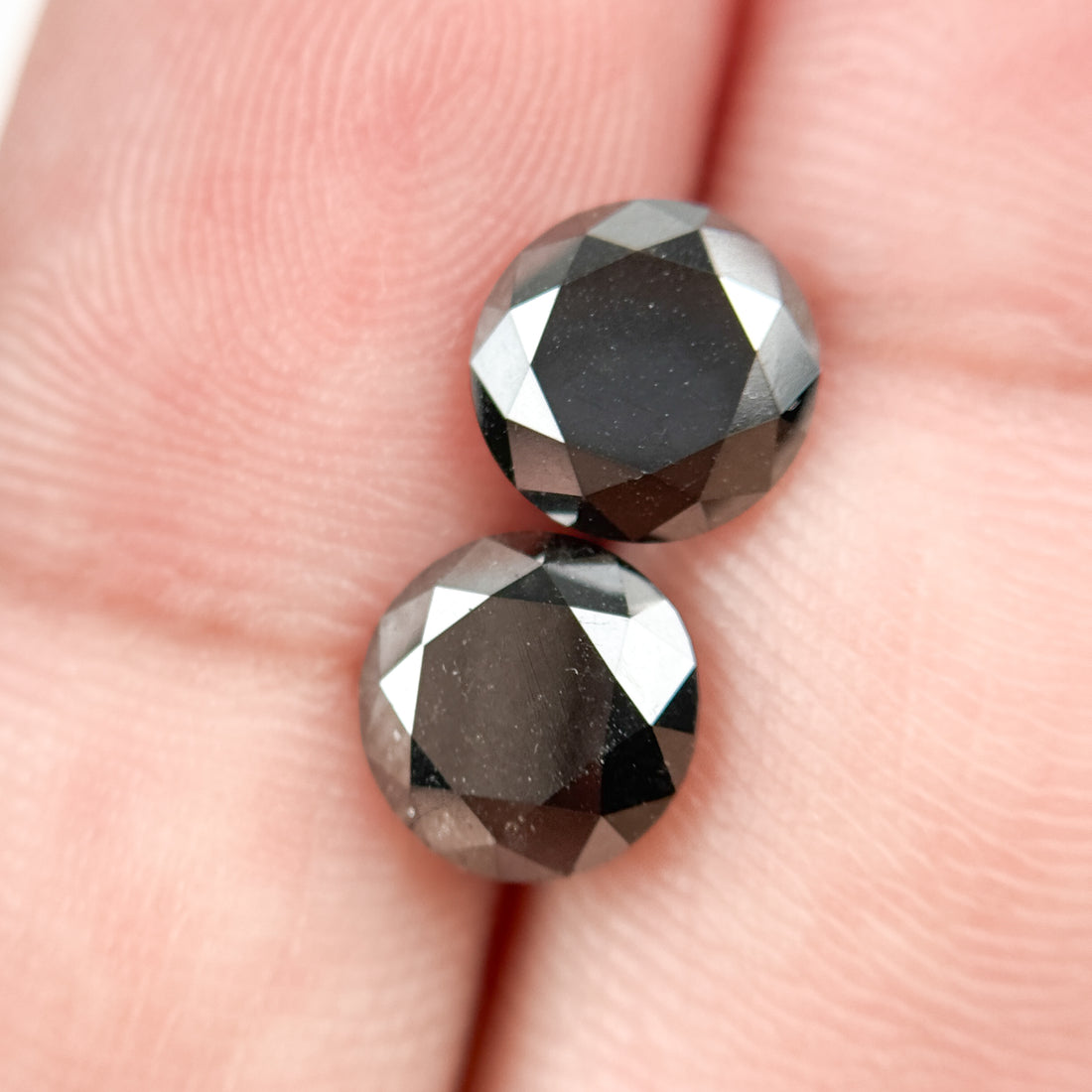 8 MM Round Brilliant Cut Black Natural Loose Diamond