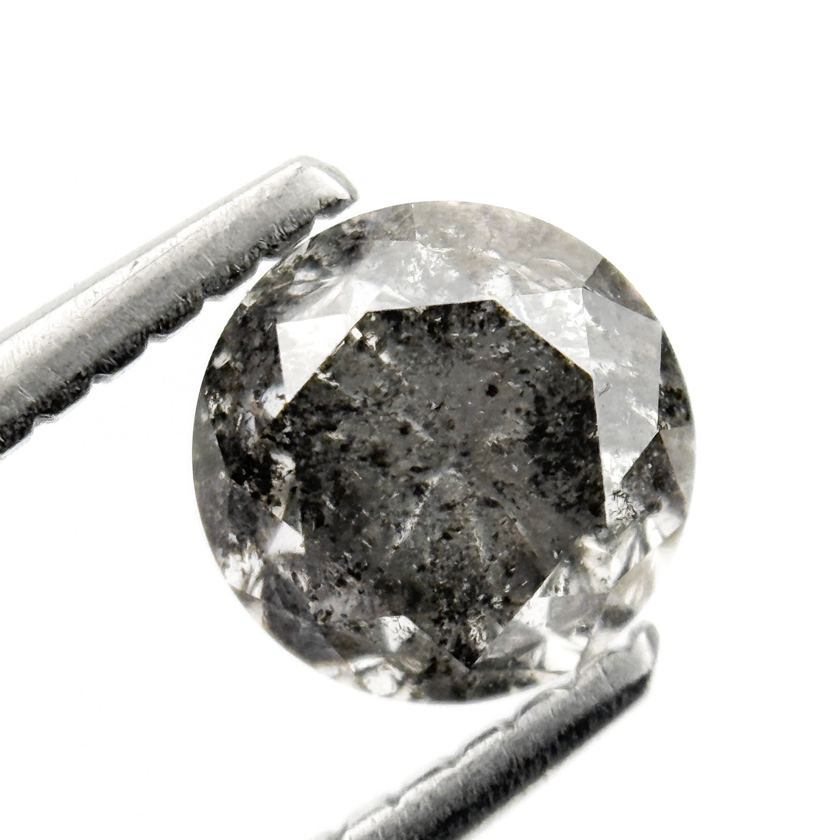 1.04 Ct Round Brilliant Cut Grey Natural Salt and Pepper Diamond