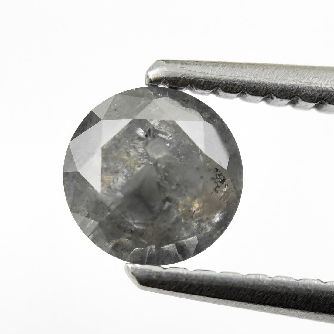 0.75 Ct Round Brilliant Cut Grey Natural Salt and Pepper Diamond