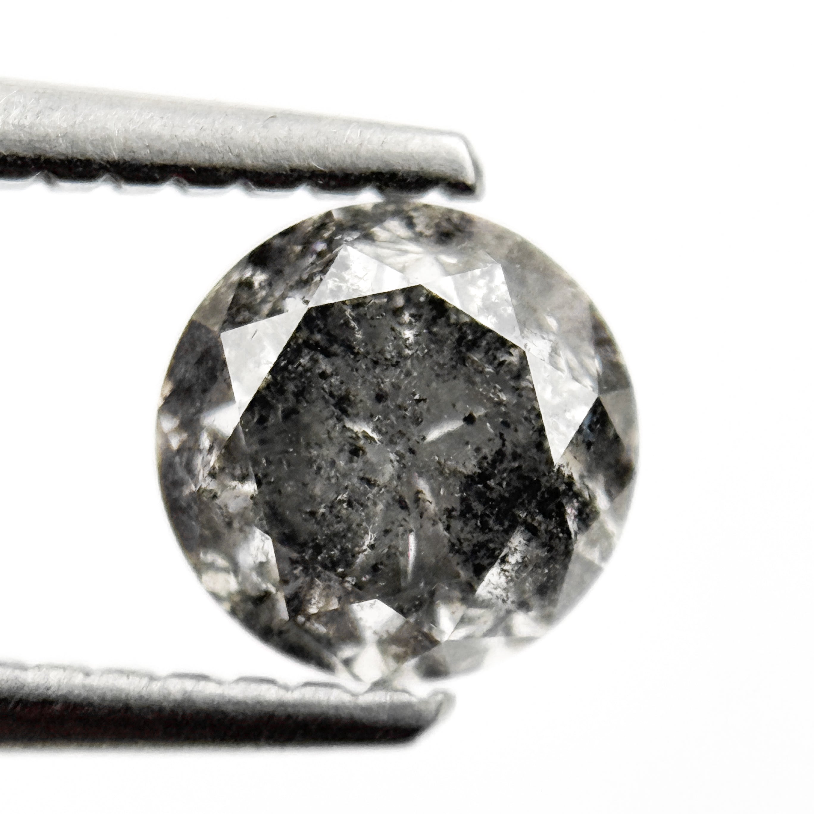 1.04 Ct Round Brilliant Cut Grey Natural Salt and Pepper Diamond