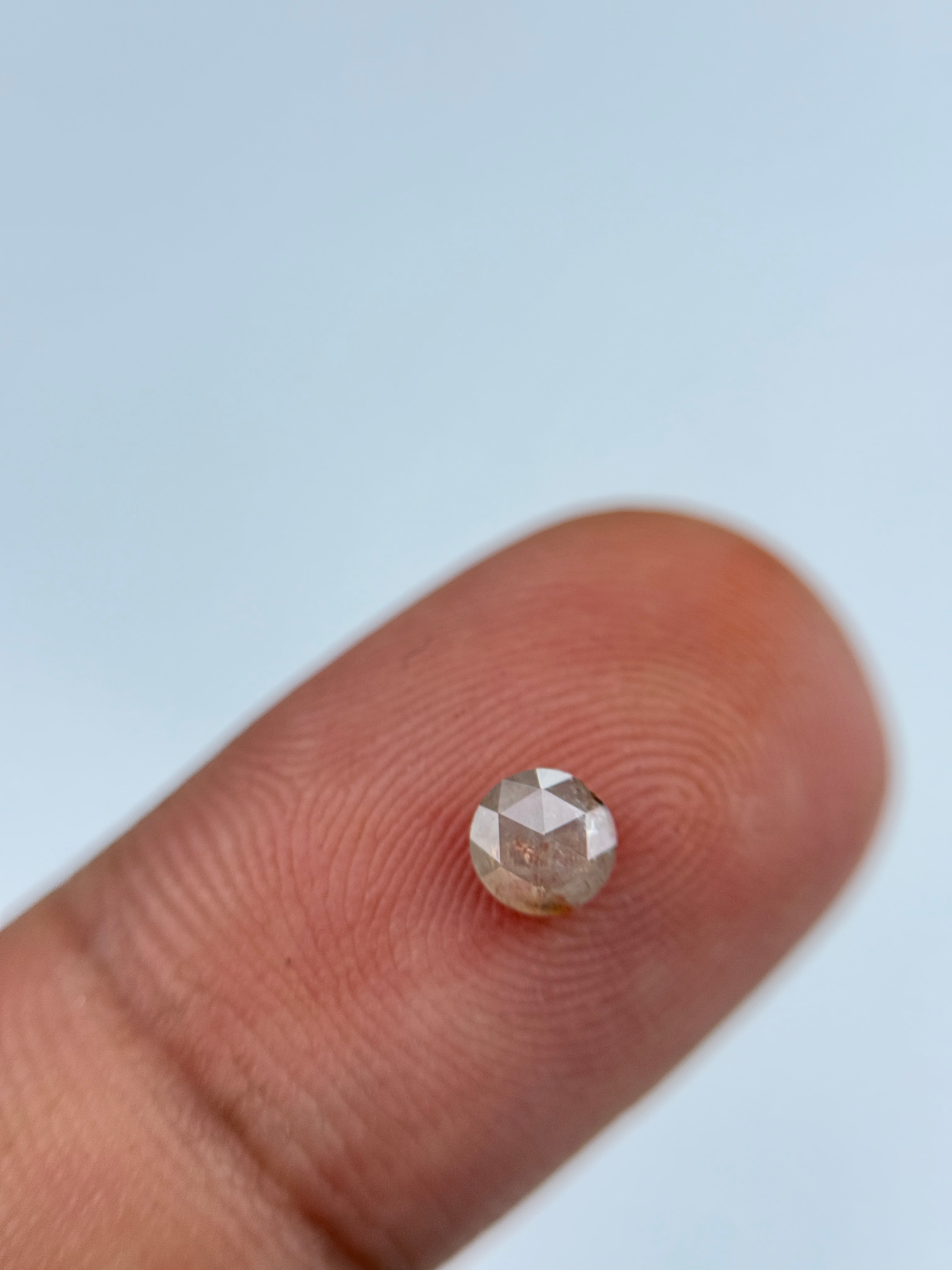 0.30 Ct Round Rose Cut Orange Natural Fancy Diamond