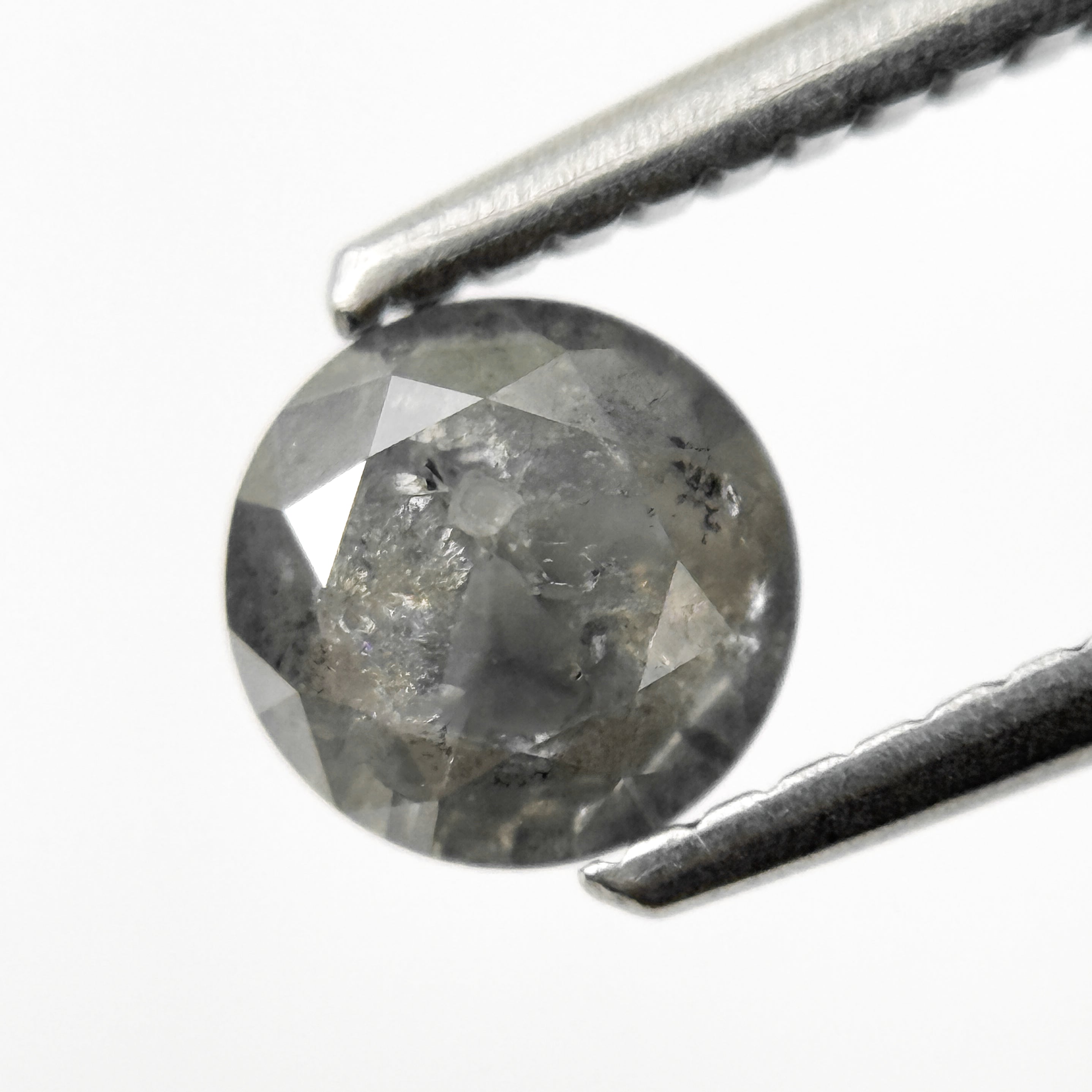 0.75 Ct Round Brilliant Cut Grey Natural Salt and Pepper Diamond