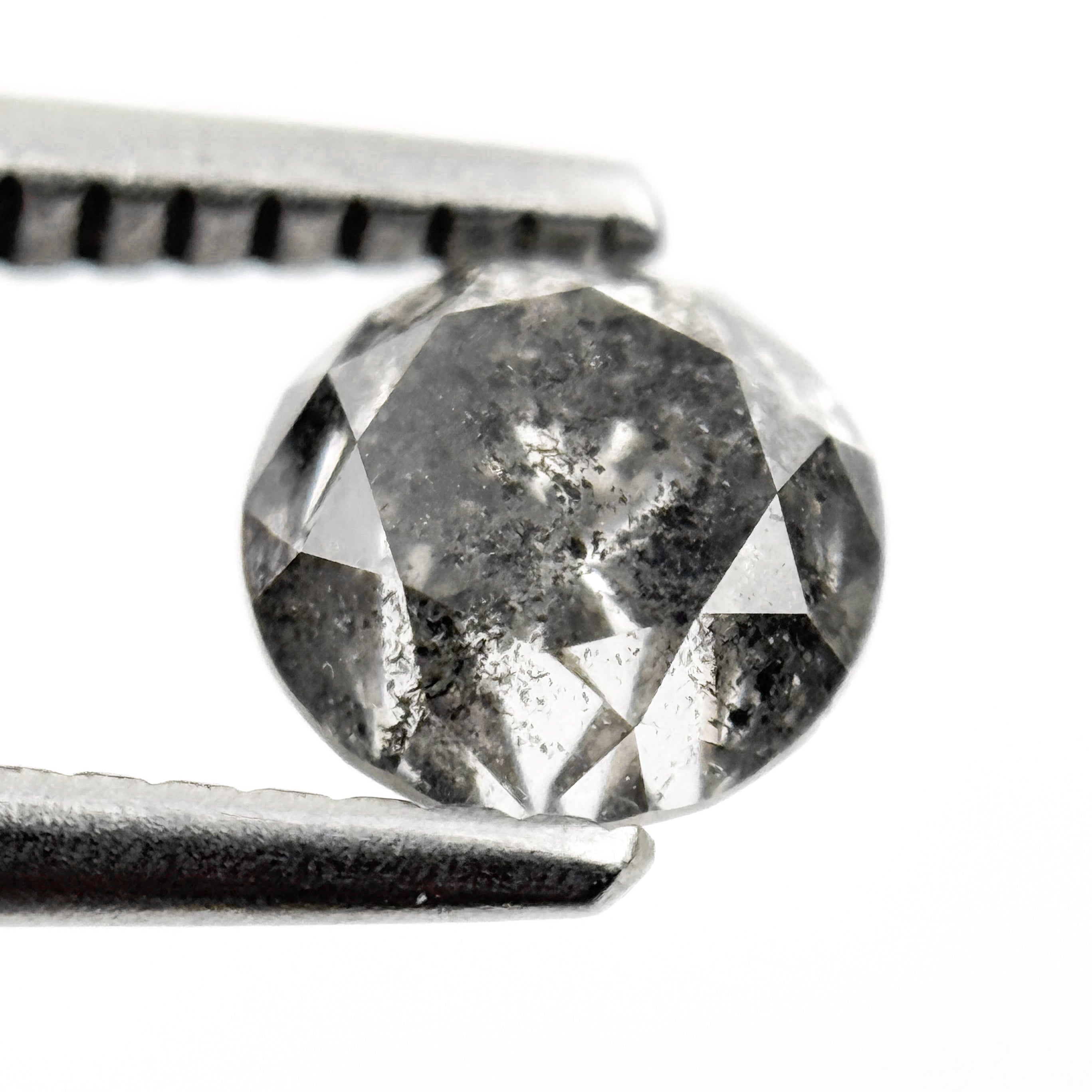 1.04 Ct Round Brilliant Cut Grey Natural Salt and Pepper Diamond