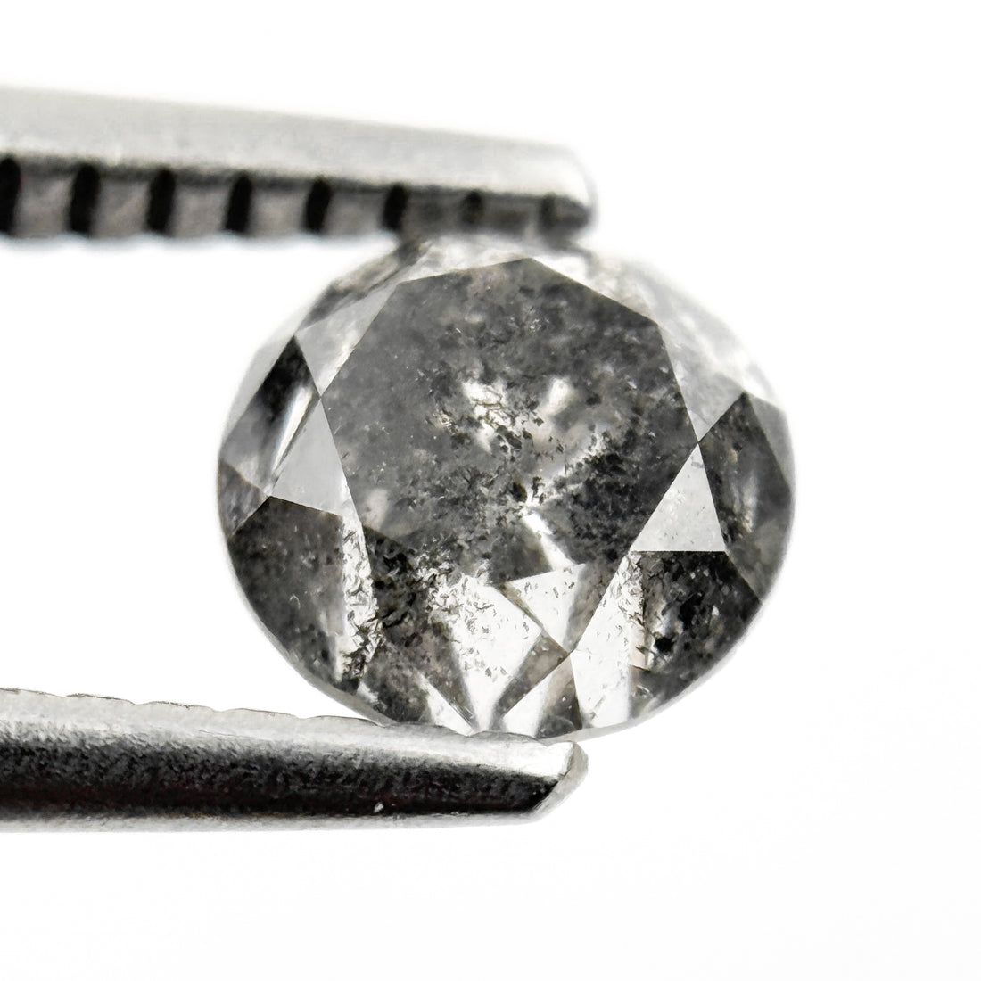 1.04 Ct Round Brilliant Cut Grey Natural Salt and Pepper Diamond