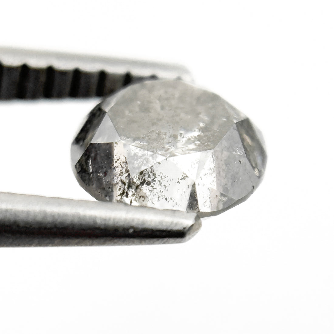 1.04 Ct Round Brilliant Cut Grey Natural Salt and Pepper Diamond