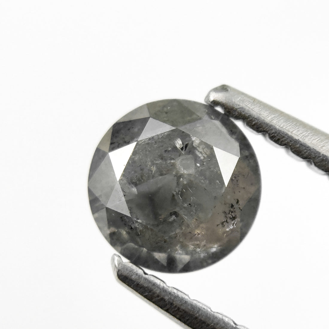0.75 Ct Round Brilliant Cut Grey Natural Salt and Pepper Diamond