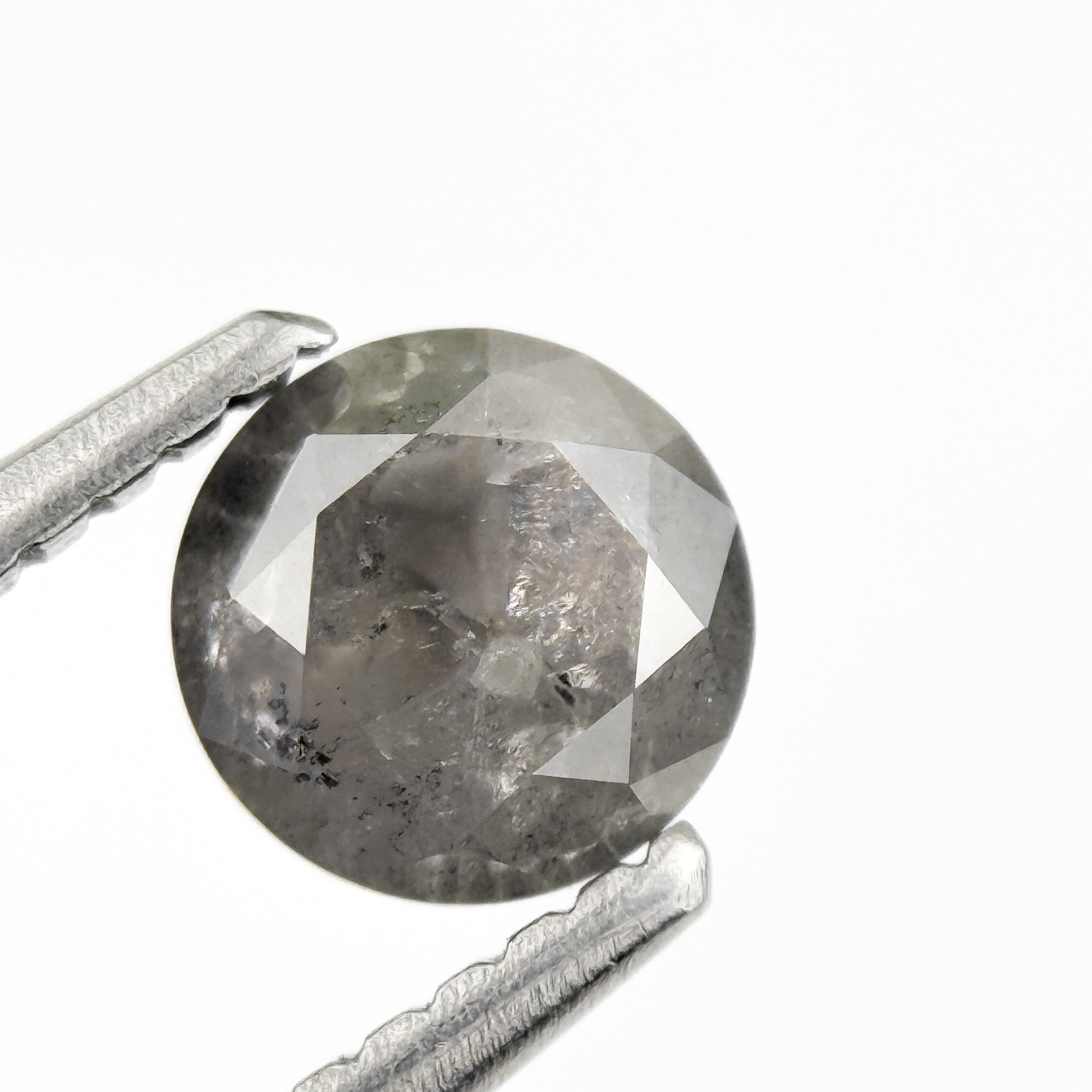 0.75 Ct Round Brilliant Cut Grey Natural Salt and Pepper Diamond