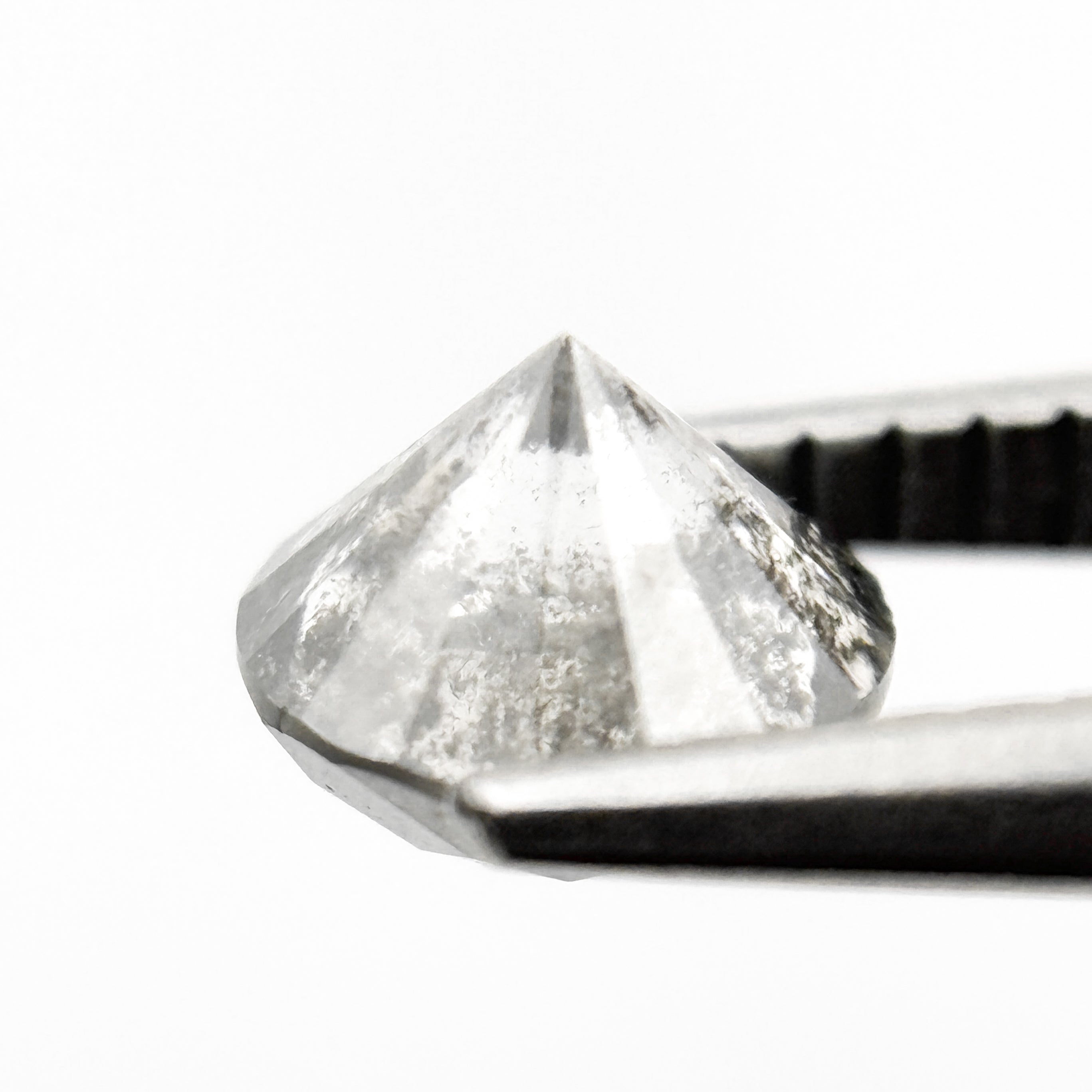 1.04 Ct Round Brilliant Cut Grey Natural Salt and Pepper Diamond