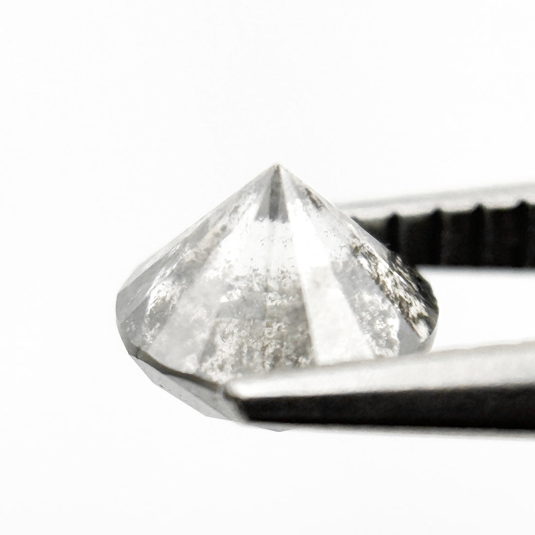 1.04 Ct Round Brilliant Cut Grey Natural Salt and Pepper Diamond