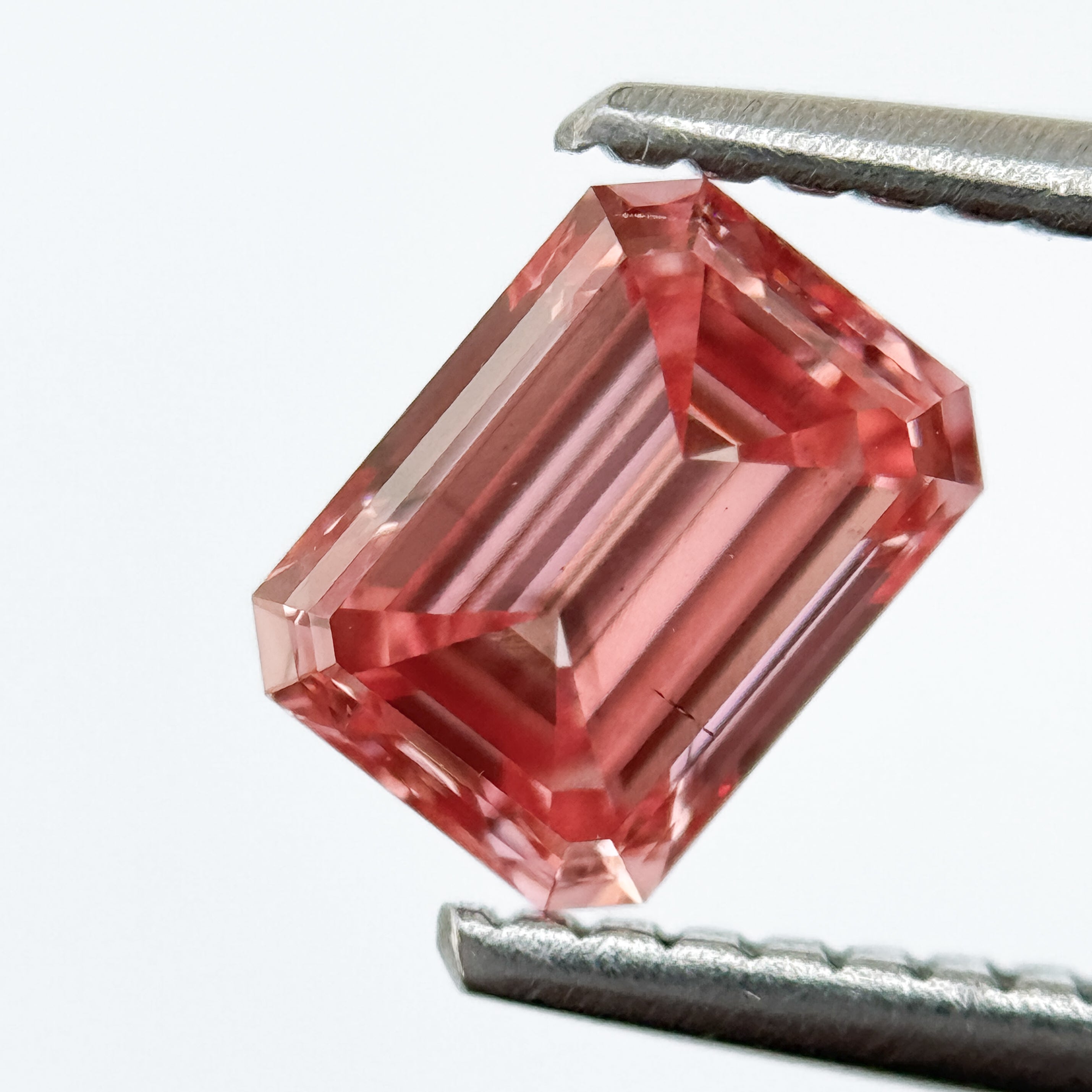 0.86 Ct Emerald Brilliant Cut Pink Natural Salt and Pepper Diamond