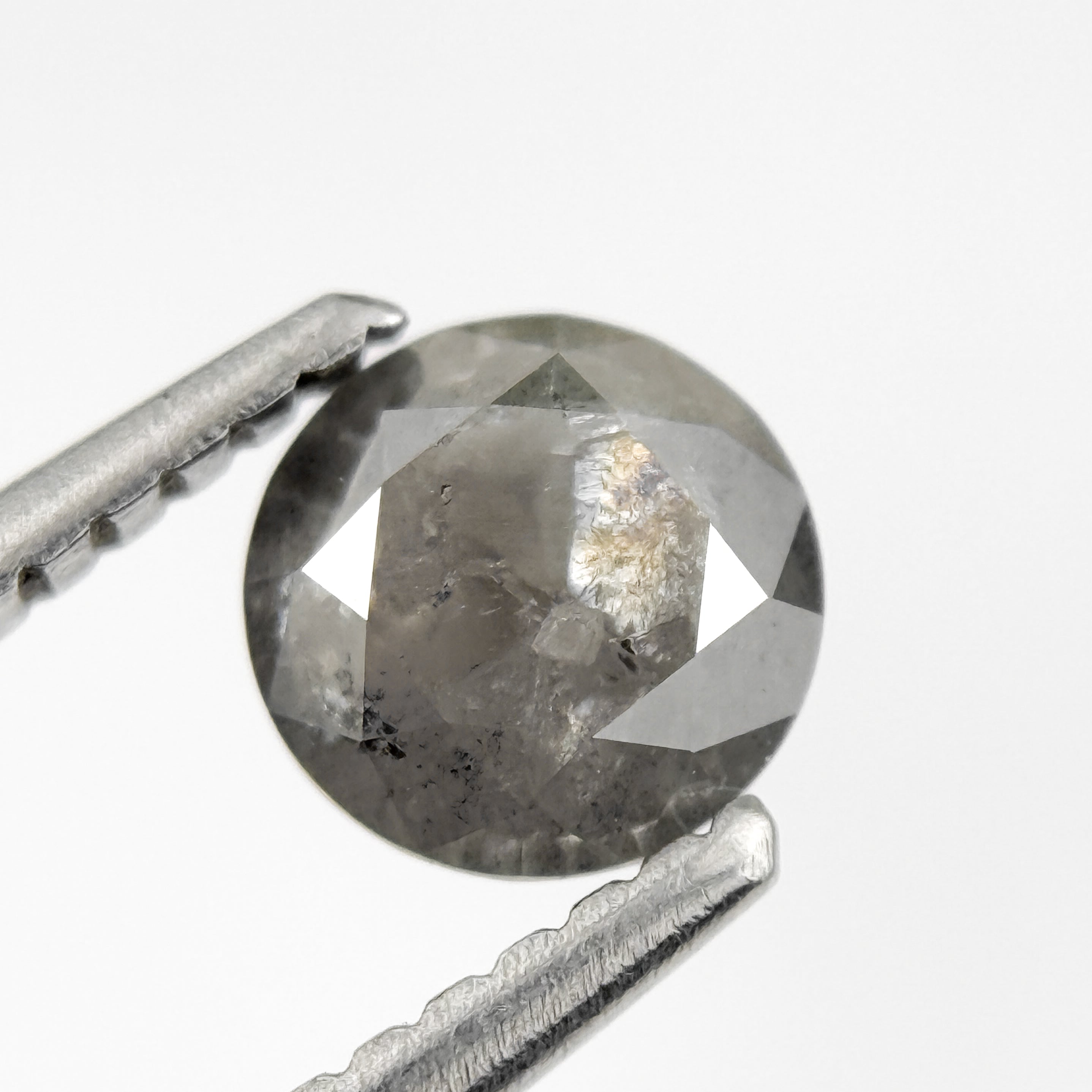 0.75 Ct Round Brilliant Cut Grey Natural Salt and Pepper Diamond