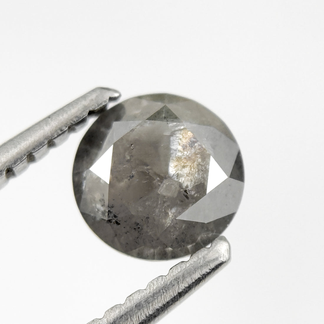 0.75 Ct Round Brilliant Cut Grey Natural Salt and Pepper Diamond