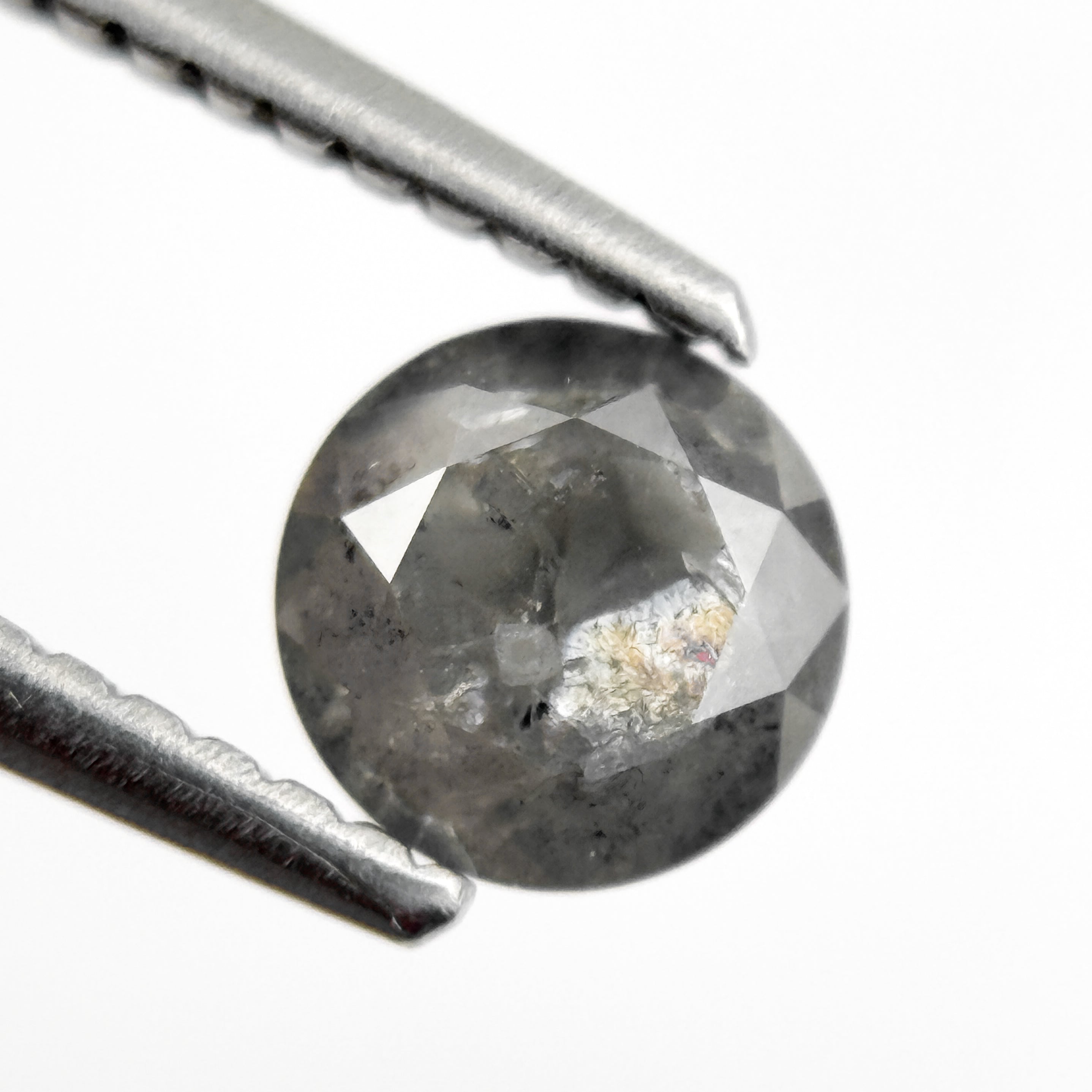 0.75 Ct Round Brilliant Cut Grey Natural Salt and Pepper Diamond