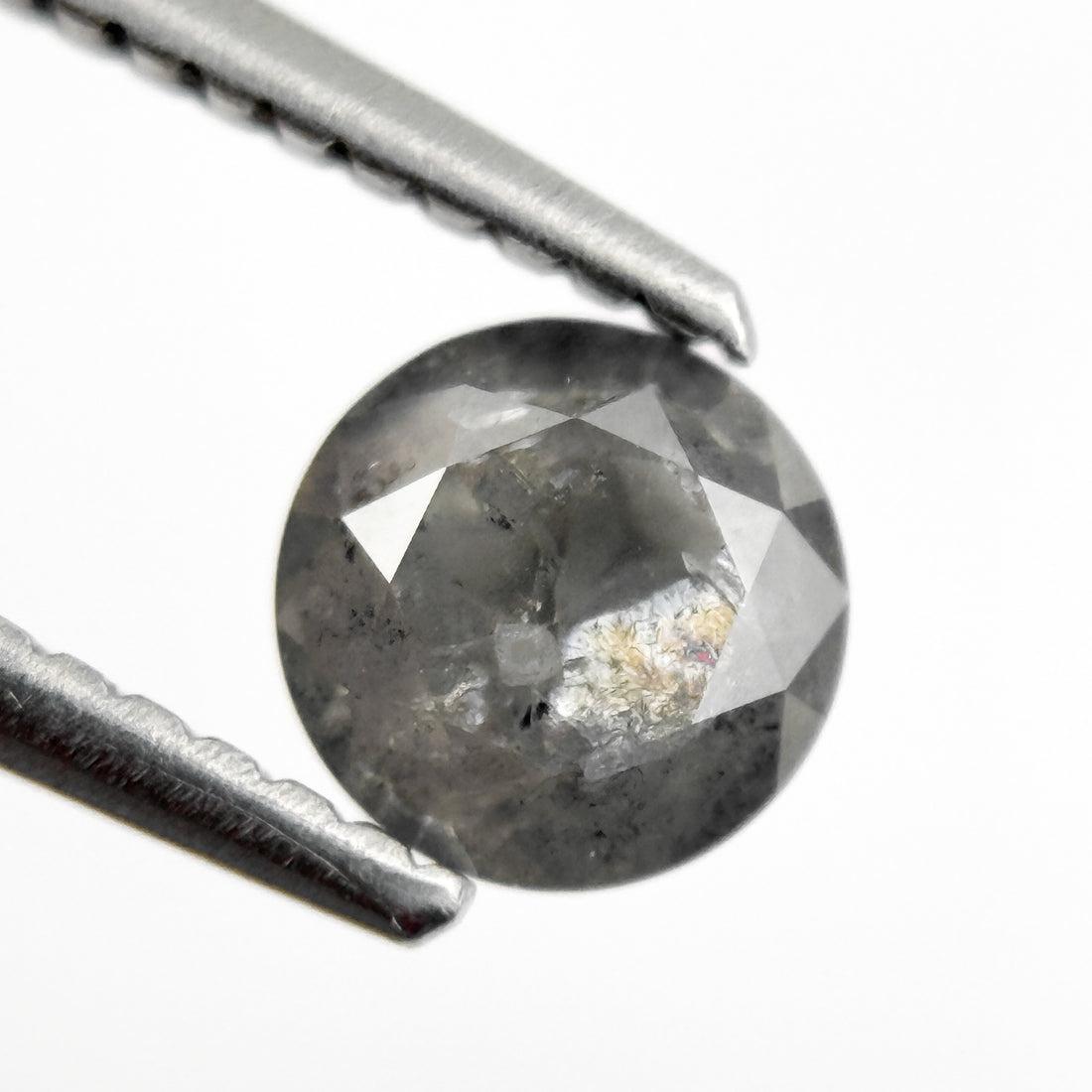 0.75 Ct Round Brilliant Cut Grey Natural Salt and Pepper Diamond