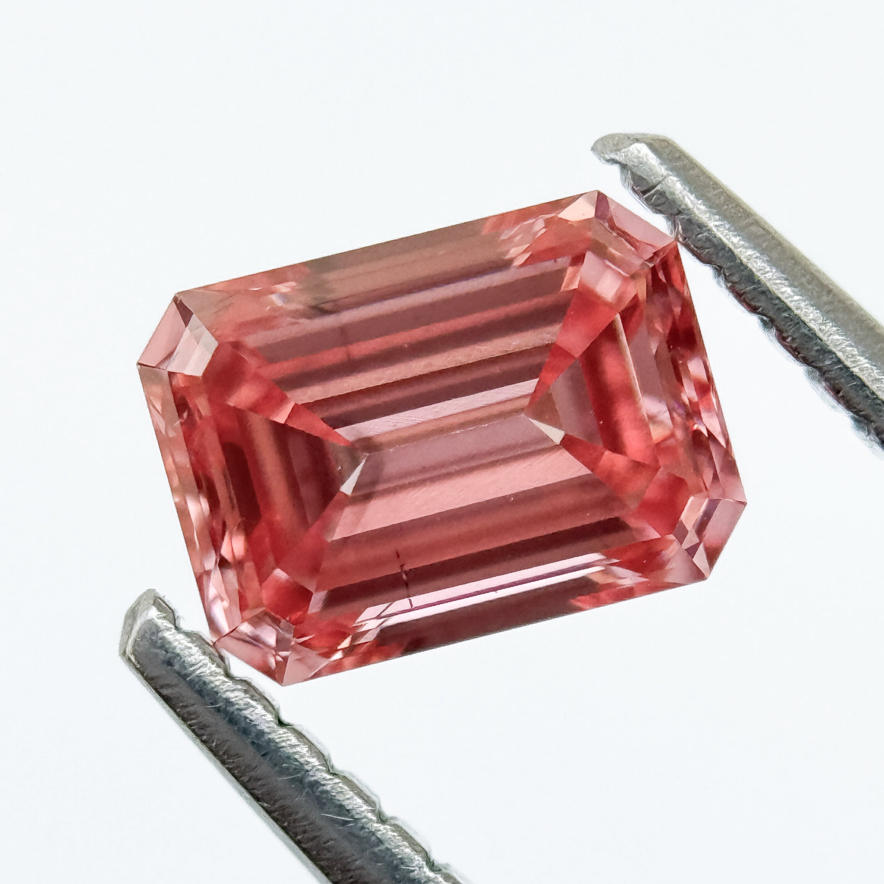 0.86 Ct Emerald Brilliant Cut Pink Natural Salt and Pepper Diamond
