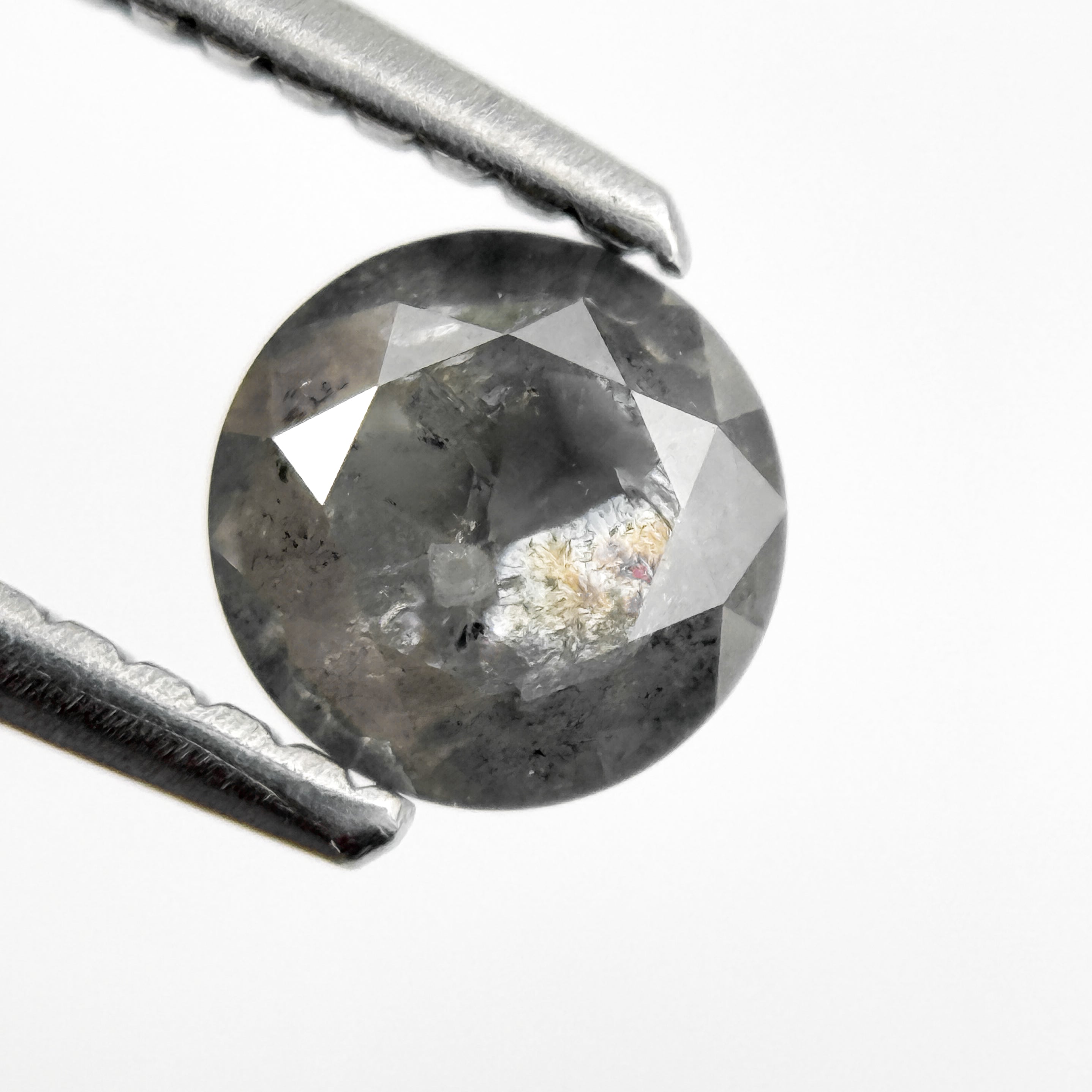 0.75 Ct Round Brilliant Cut Grey Natural Salt and Pepper Diamond