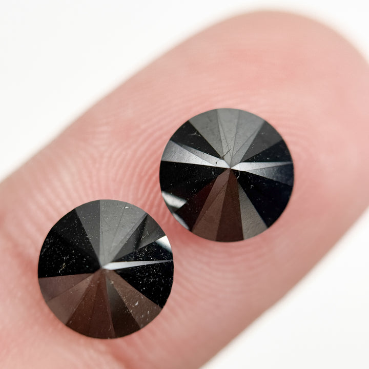 8 MM Round Brilliant Cut Black Natural Loose Diamond