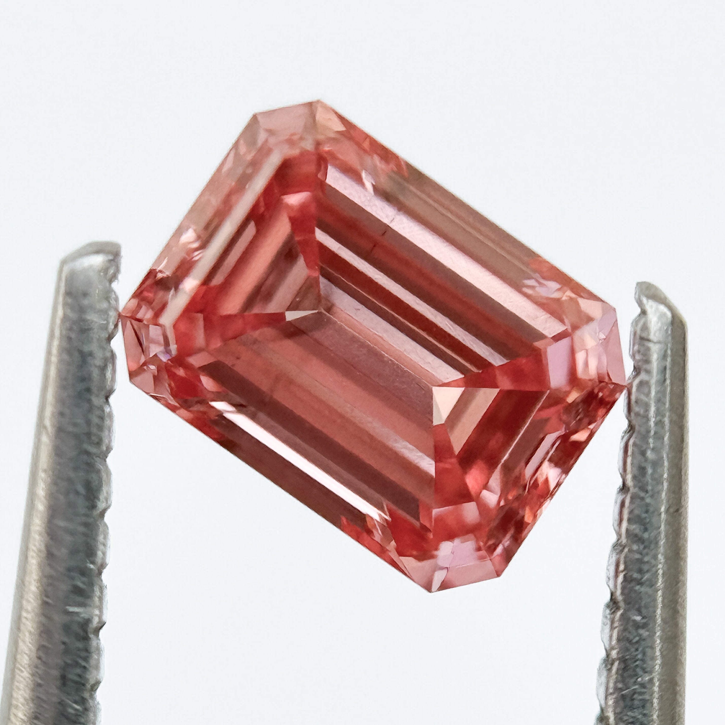 0.86 Ct Emerald Brilliant Cut Pink Natural Salt and Pepper Diamond