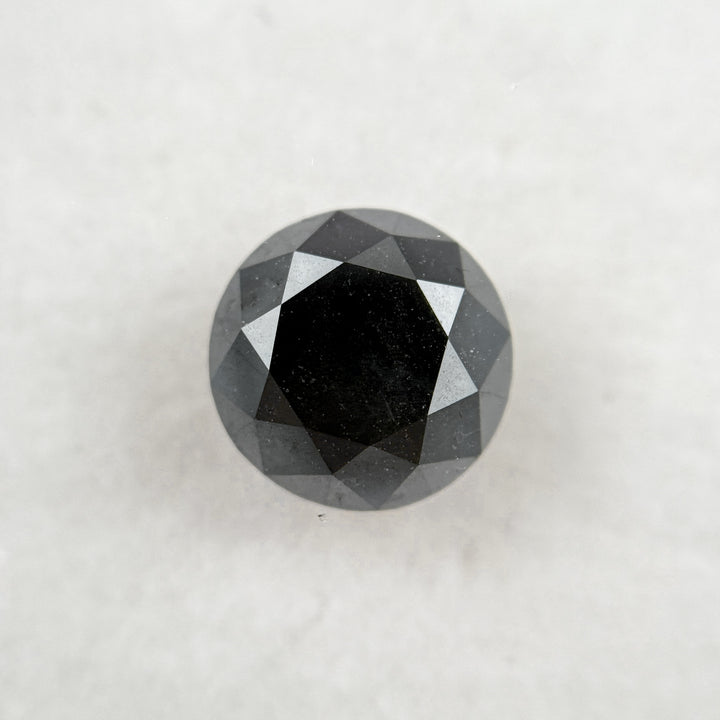 3.08 Ct Round Brilliant Cut Black Natural Salt and Pepper Diamond