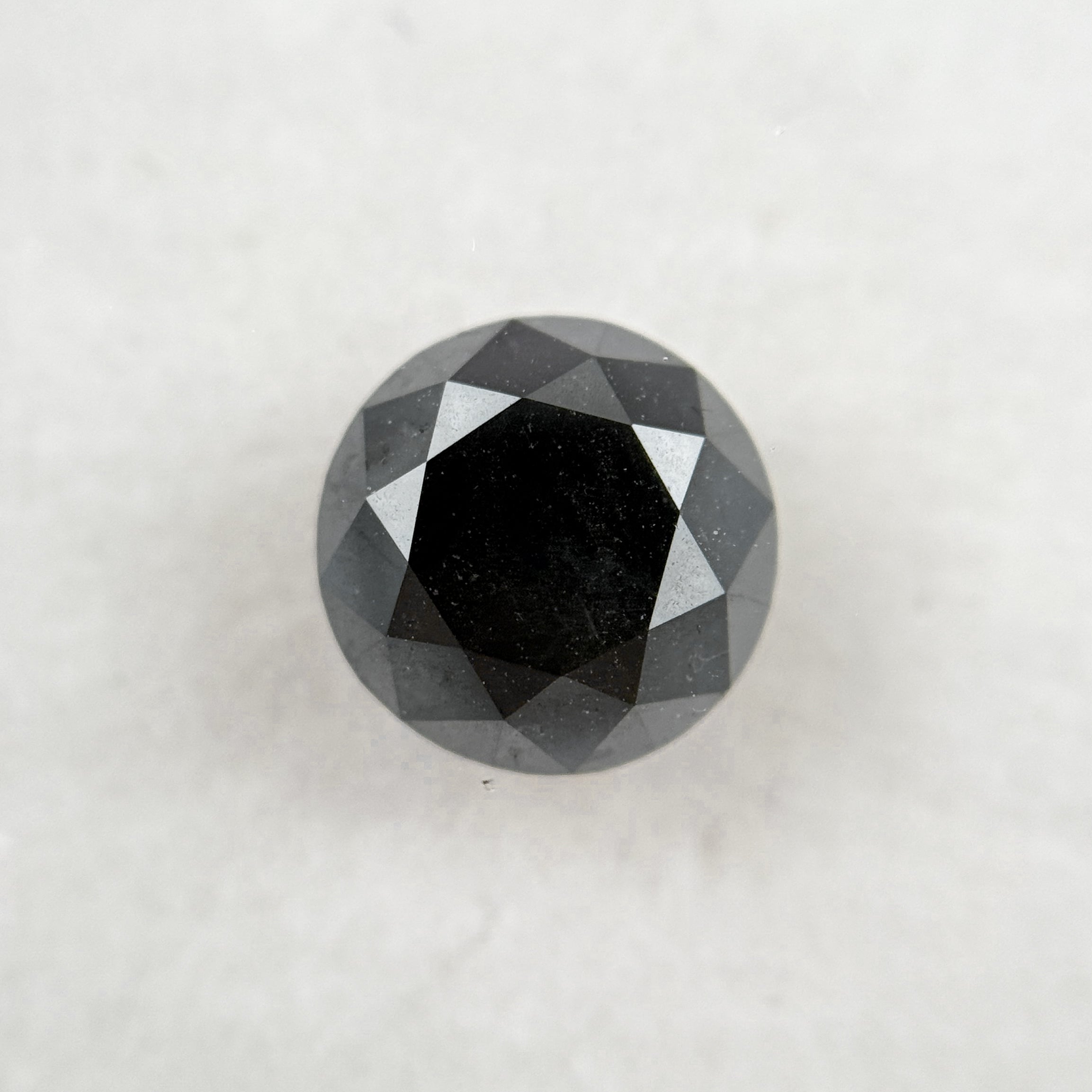 3.08 Ct Round Brilliant Cut Black Natural Loose Diamond