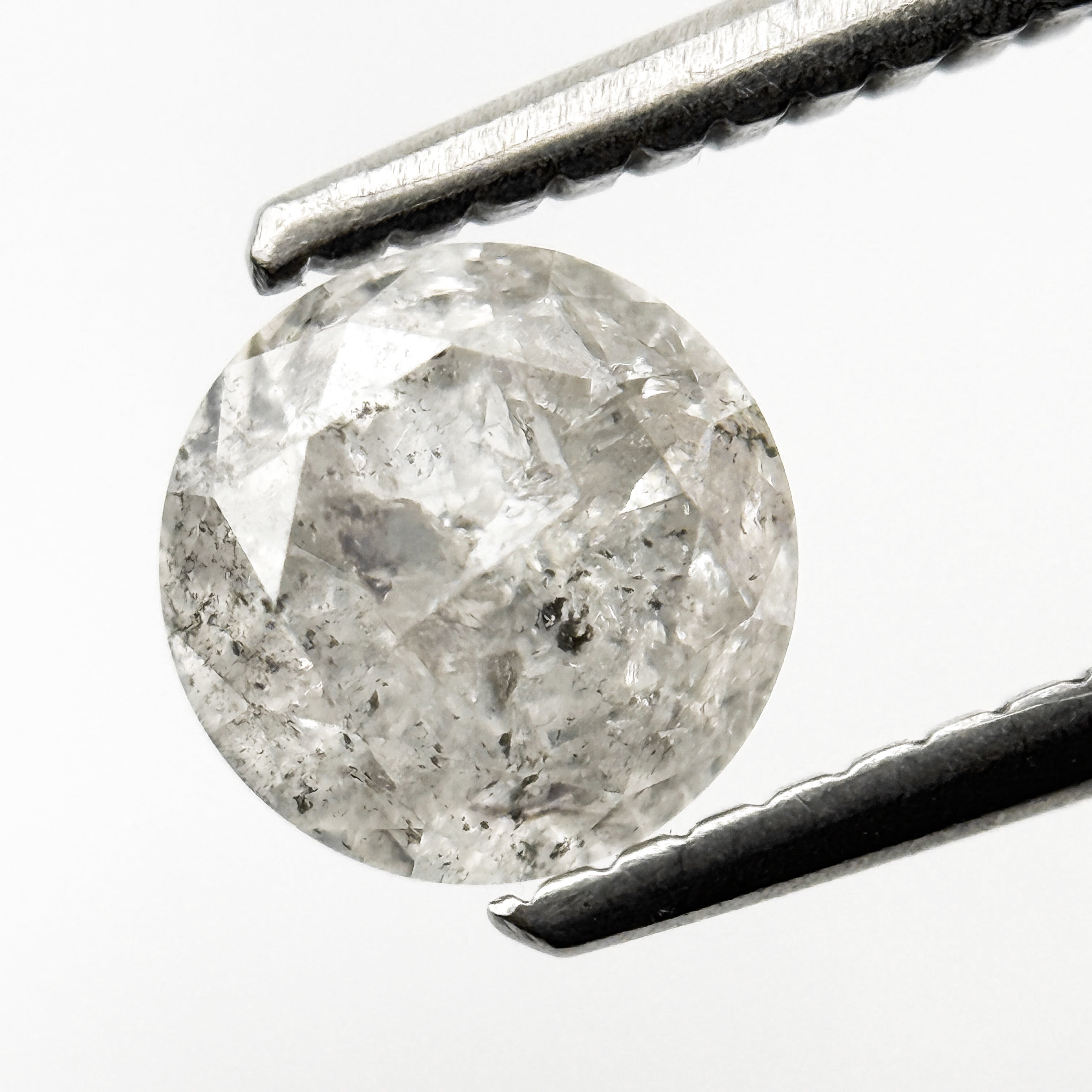 1.06 Ct Round Brilliant Cut Grey Natural Salt and Pepper Diamond