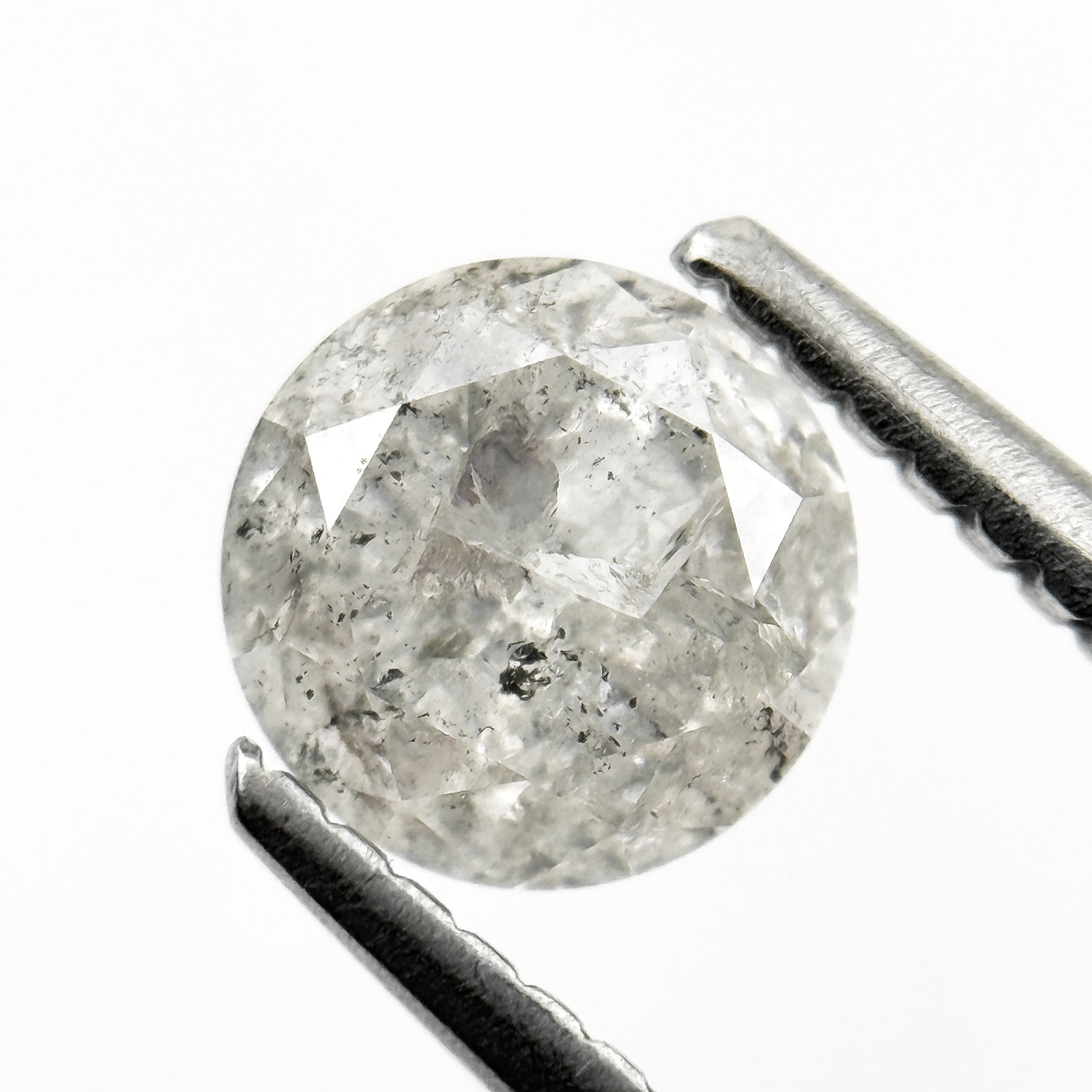 1.06 Ct Round Brilliant Cut Grey Natural Salt and Pepper Diamond