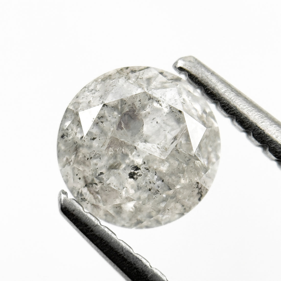 1.06 Ct Round Brilliant Cut Grey Natural Salt and Pepper Diamond