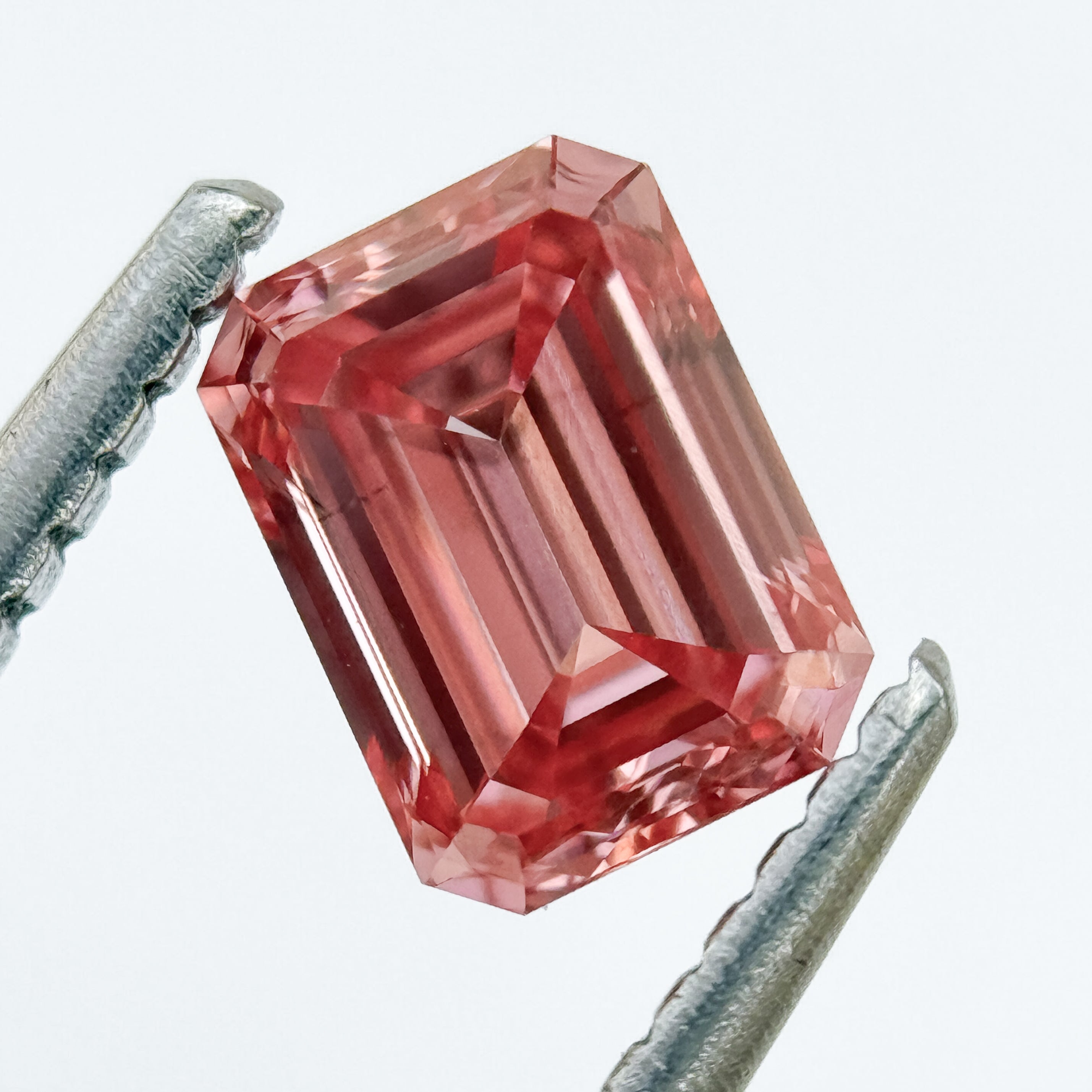 0.86 Ct Emerald Brilliant Cut Pink Natural Salt and Pepper Diamond