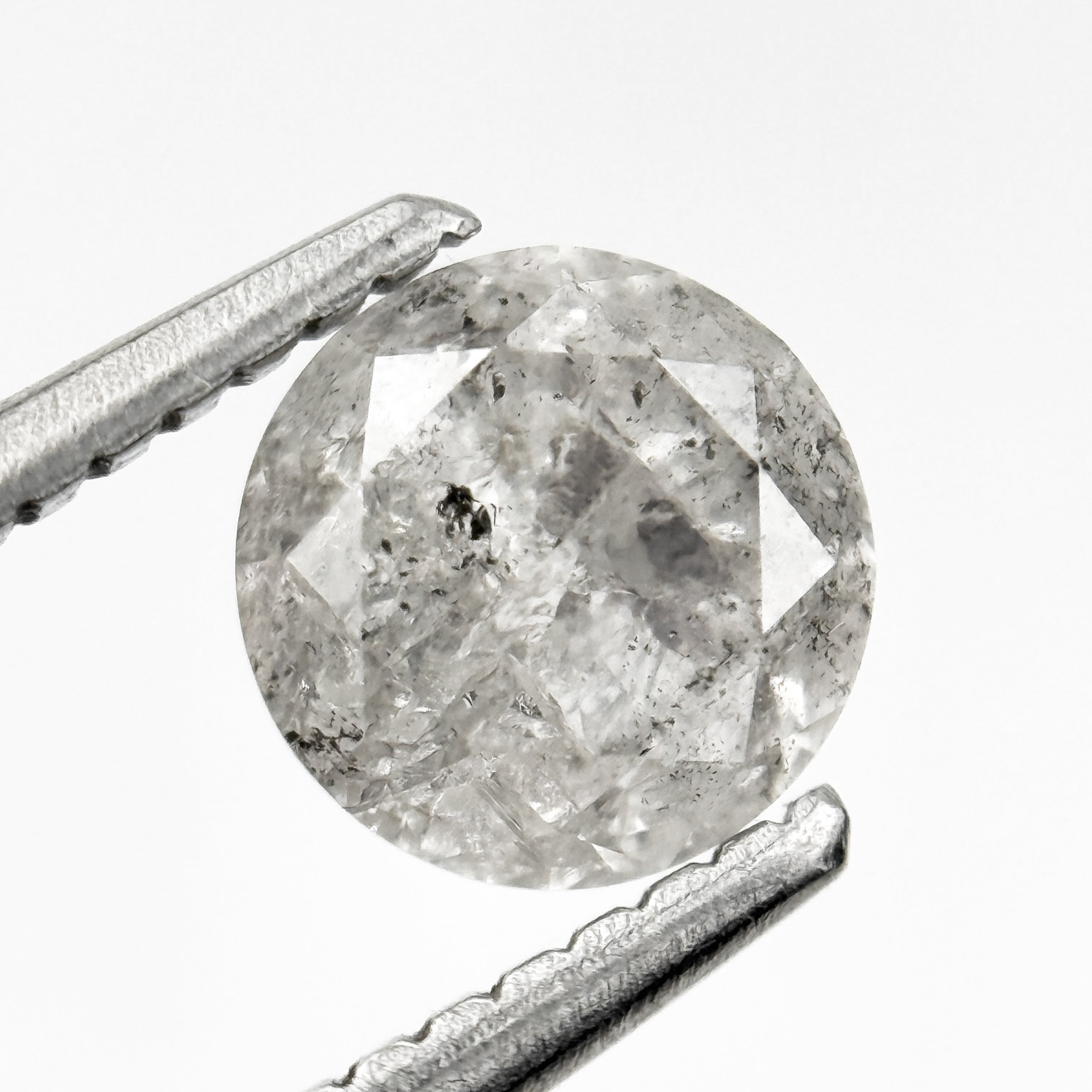 1.06 Ct Round Brilliant Cut Grey Natural Salt and Pepper Diamond