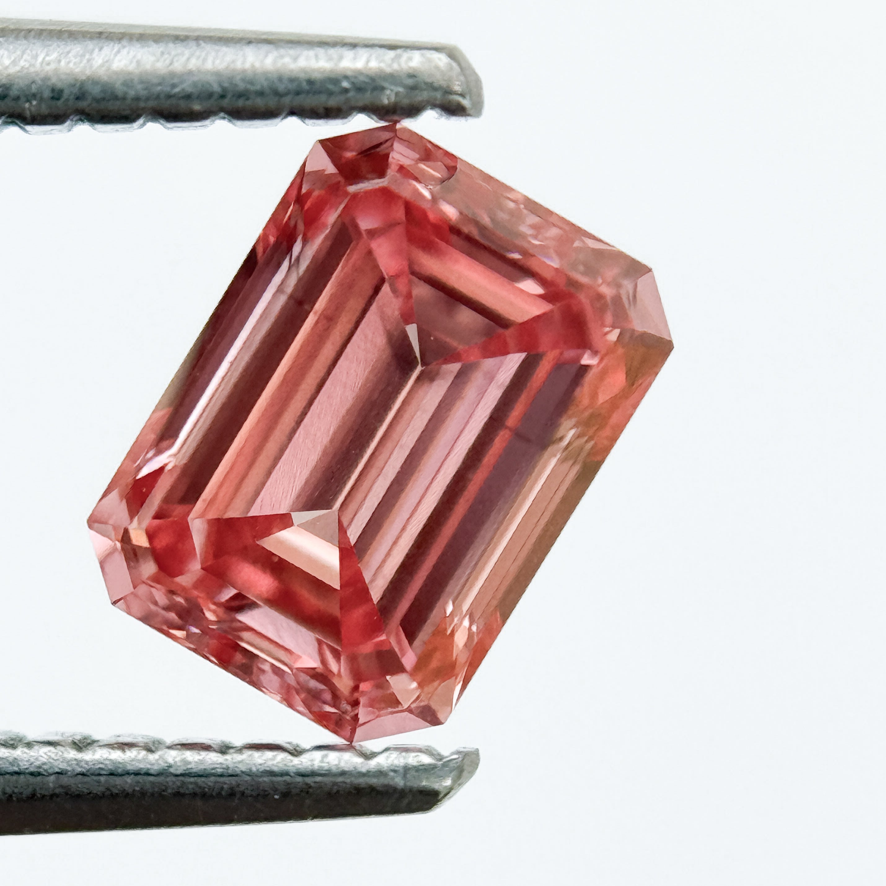 0.86 Ct Emerald Brilliant Cut Pink Natural Salt and Pepper Diamond