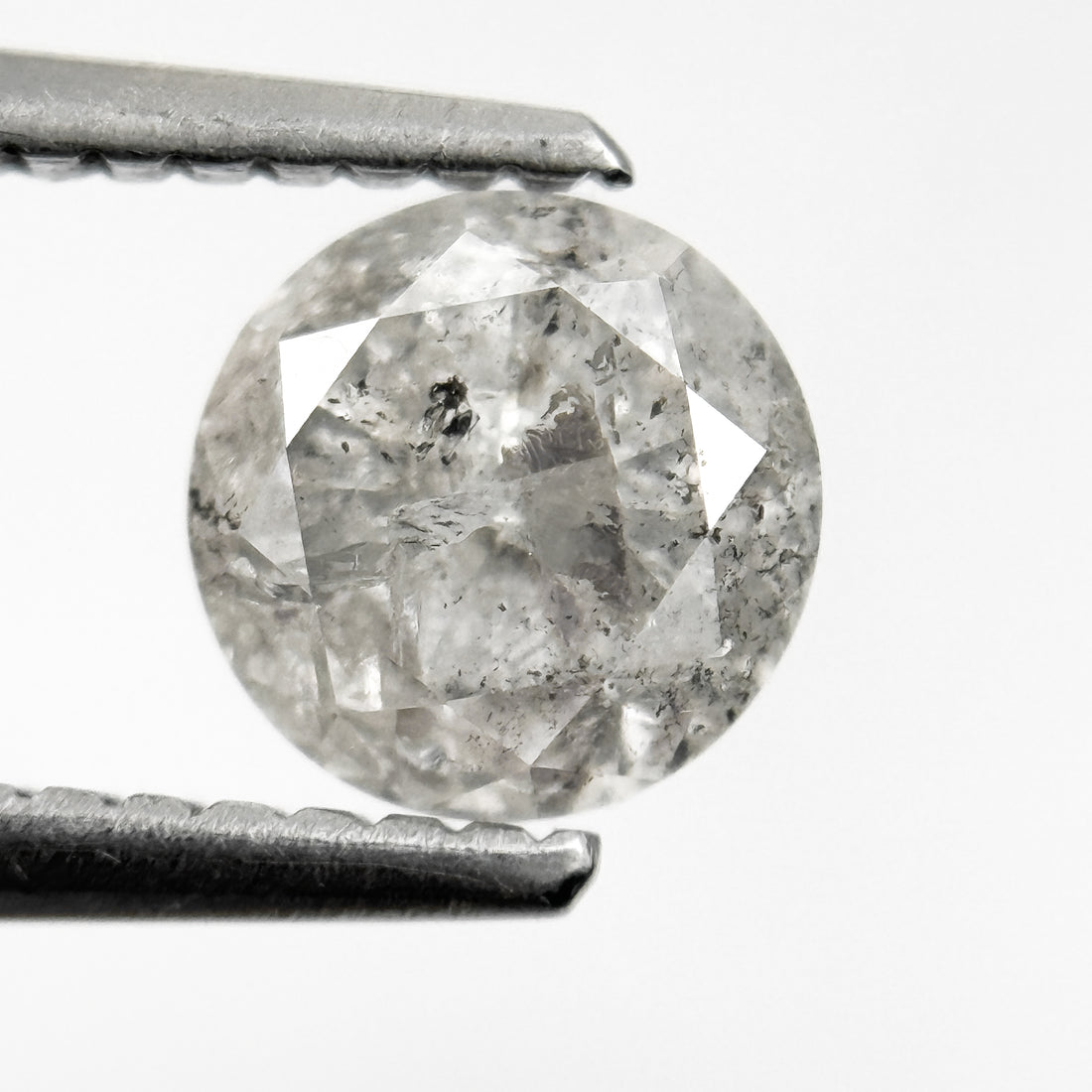 1.06 Ct Round Brilliant Cut Grey Natural Salt and Pepper Diamond
