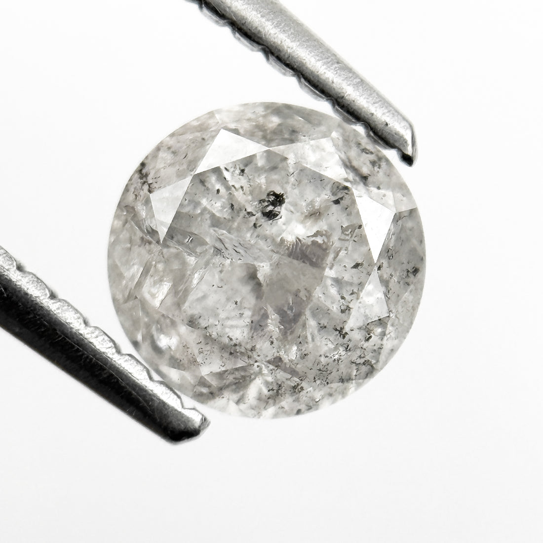 1.06 Ct Round Brilliant Cut Grey Natural Salt and Pepper Diamond