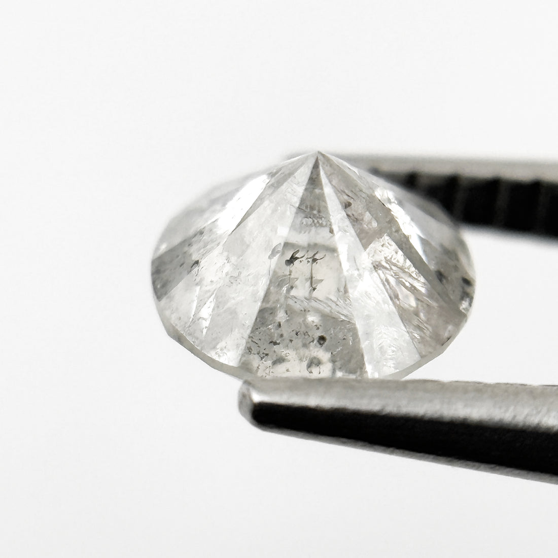 1.06 Ct Round Brilliant Cut Grey Natural Salt and Pepper Diamond
