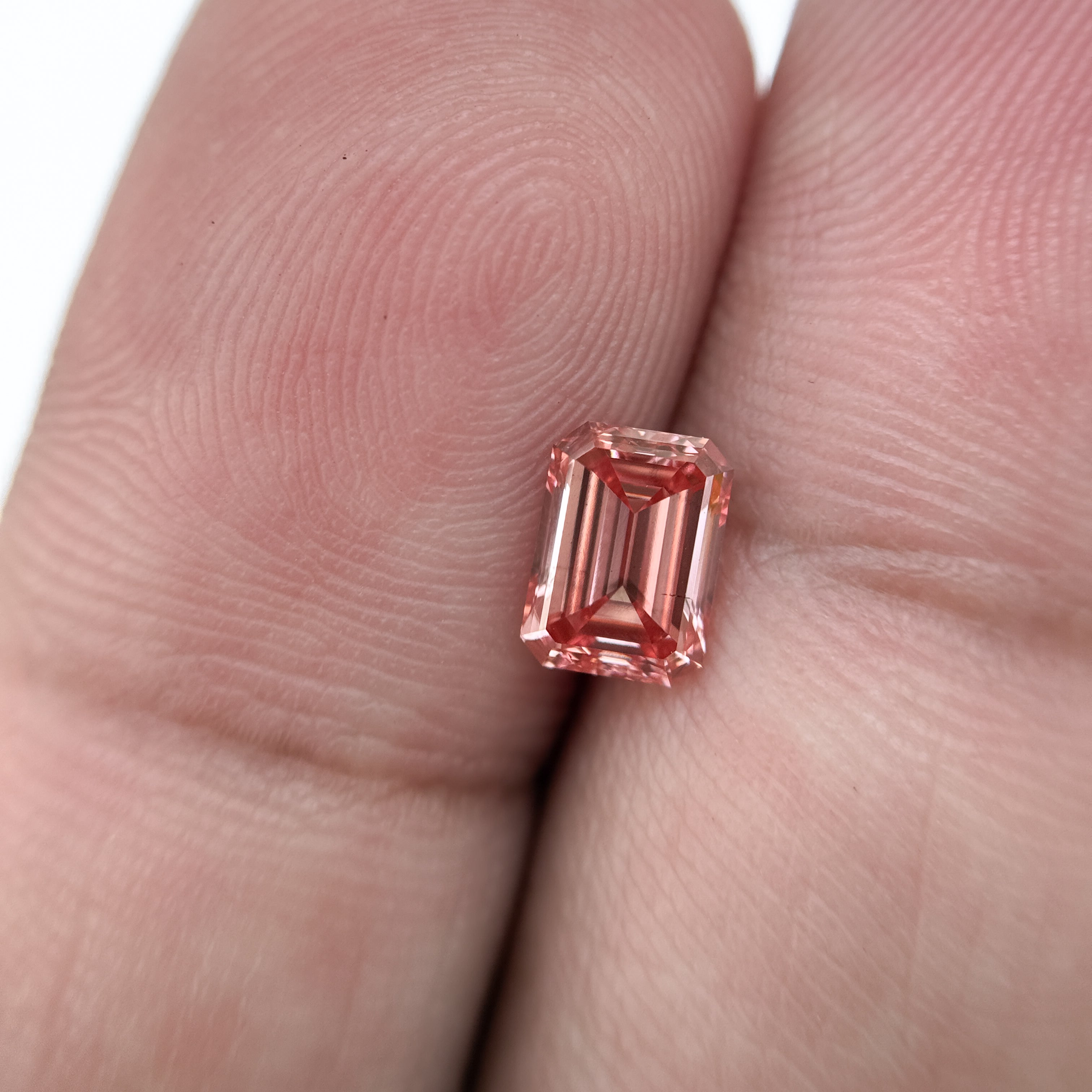 0.86 Ct Emerald Brilliant Cut Pink Natural Salt and Pepper Diamond