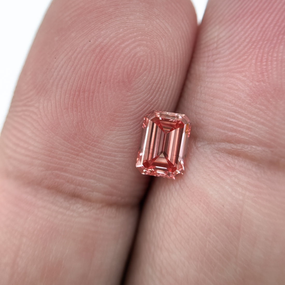 0.86 Ct Emerald Brilliant Cut Pink Natural Salt and Pepper Diamond