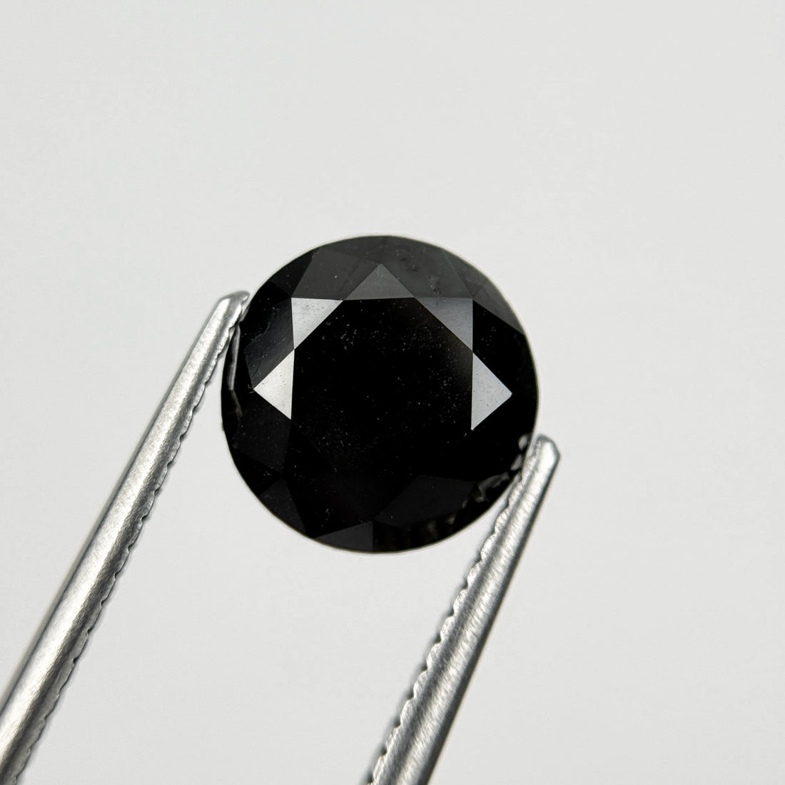 3.08 Ct Round Brilliant Cut Black Natural Salt and Pepper Diamond