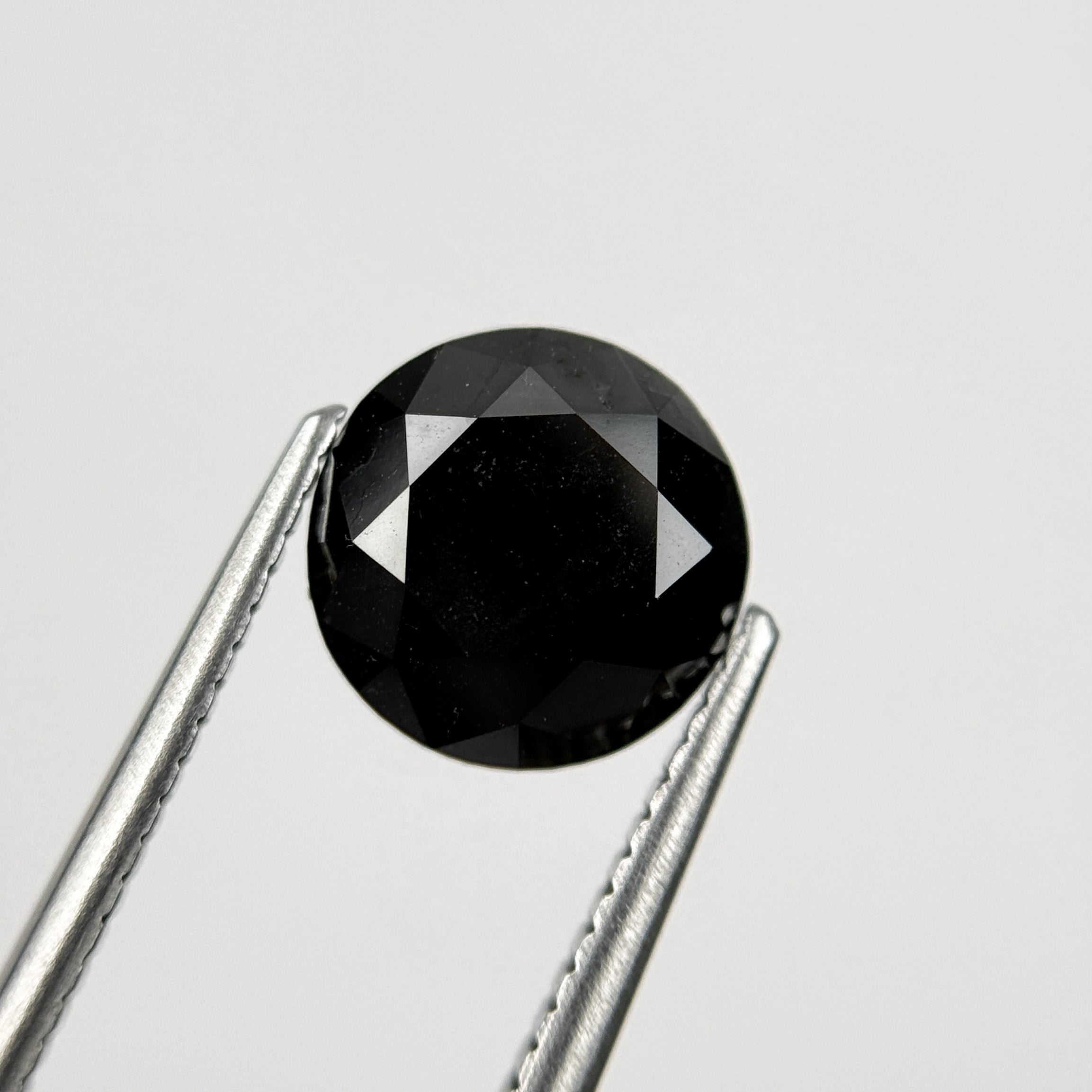 3.08 Ct Round Brilliant Cut Black Natural Loose Diamond