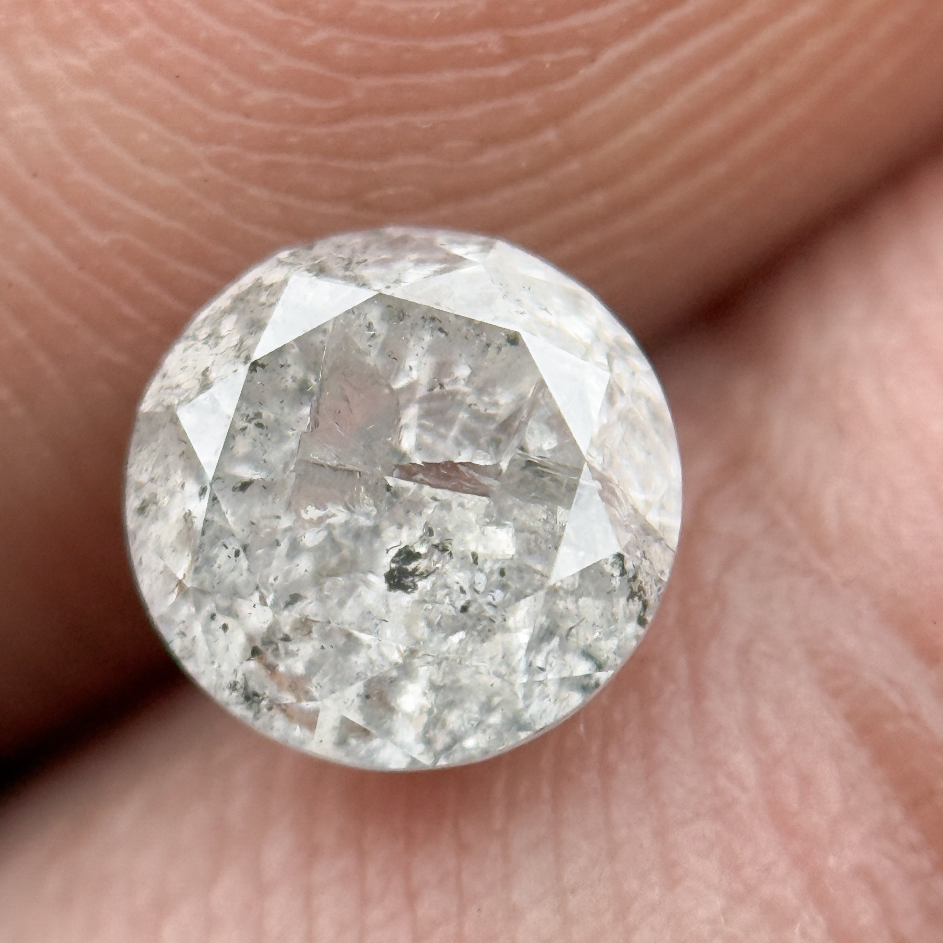 1.06 Ct Round Brilliant Cut Grey Natural Salt and Pepper Diamond