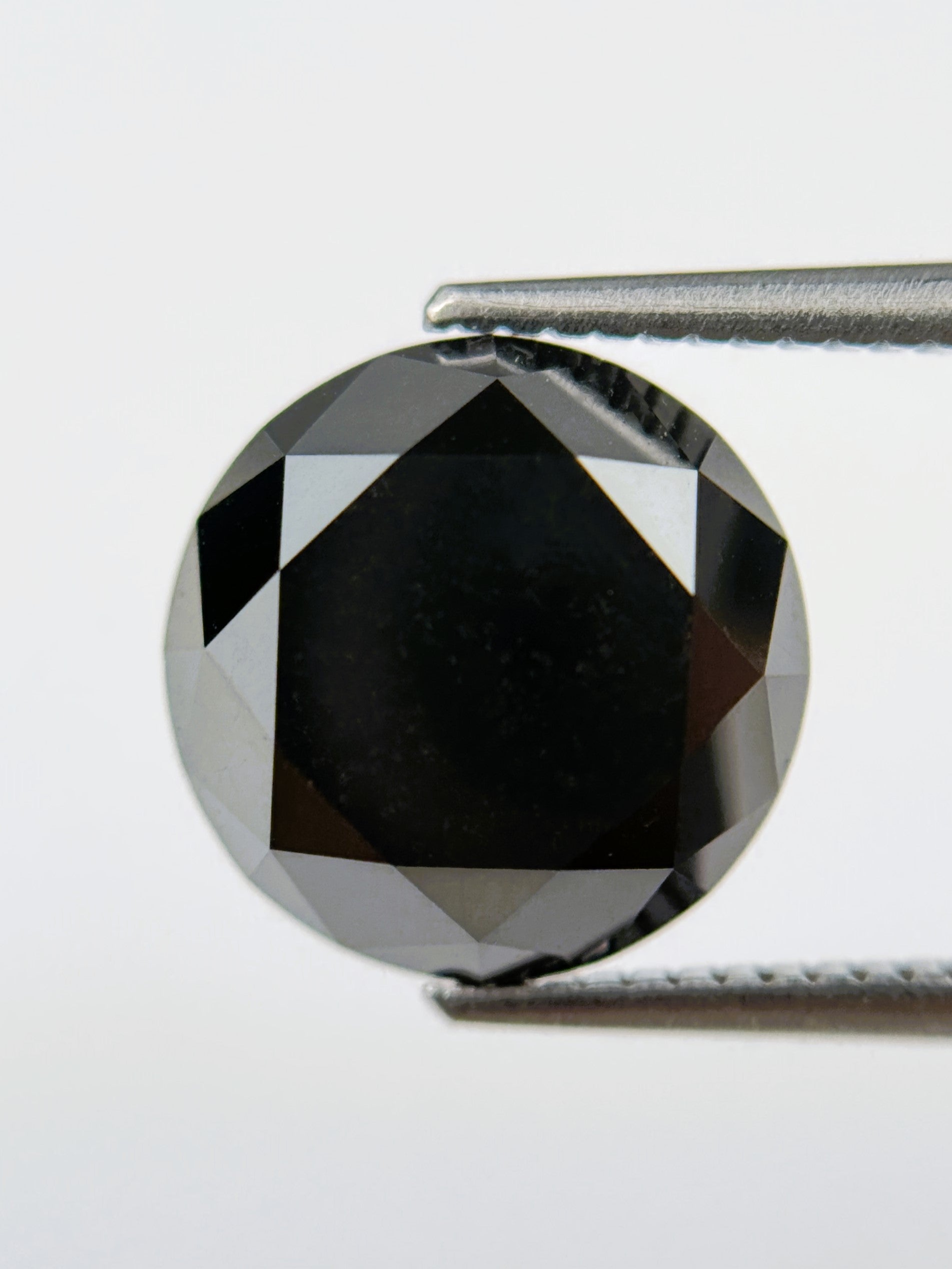 5.05 Ct Round Brilliant Cut Black Natural Galaxy Diamond