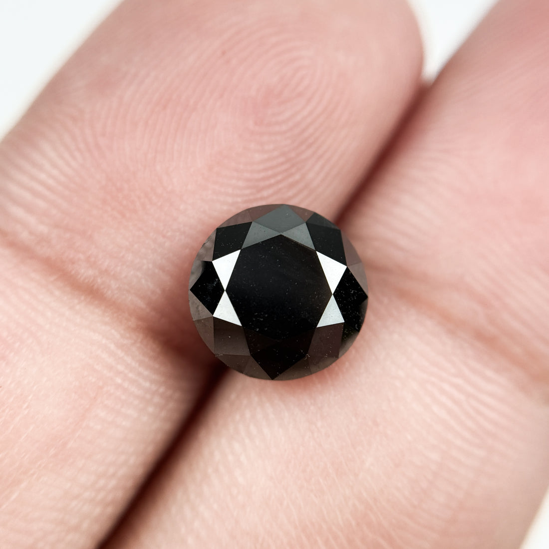 3.08 Ct Round Brilliant Cut Black Natural Loose Diamond