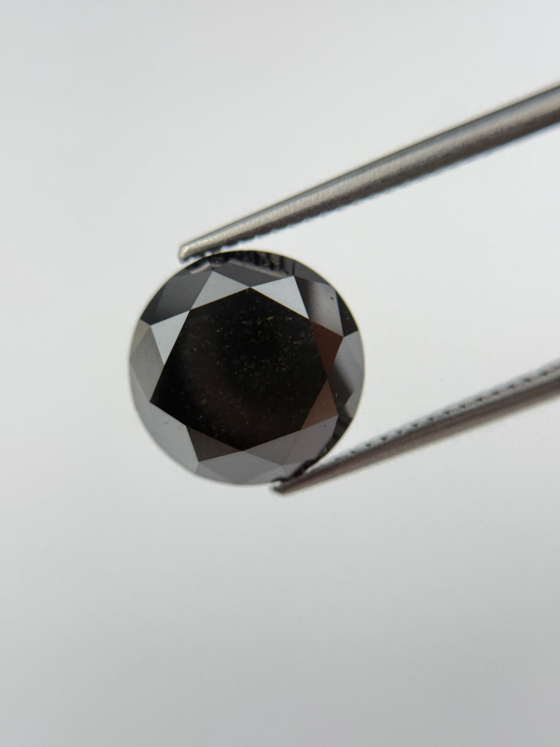 5.05 Ct Round Brilliant Cut Black Natural Galaxy Diamond
