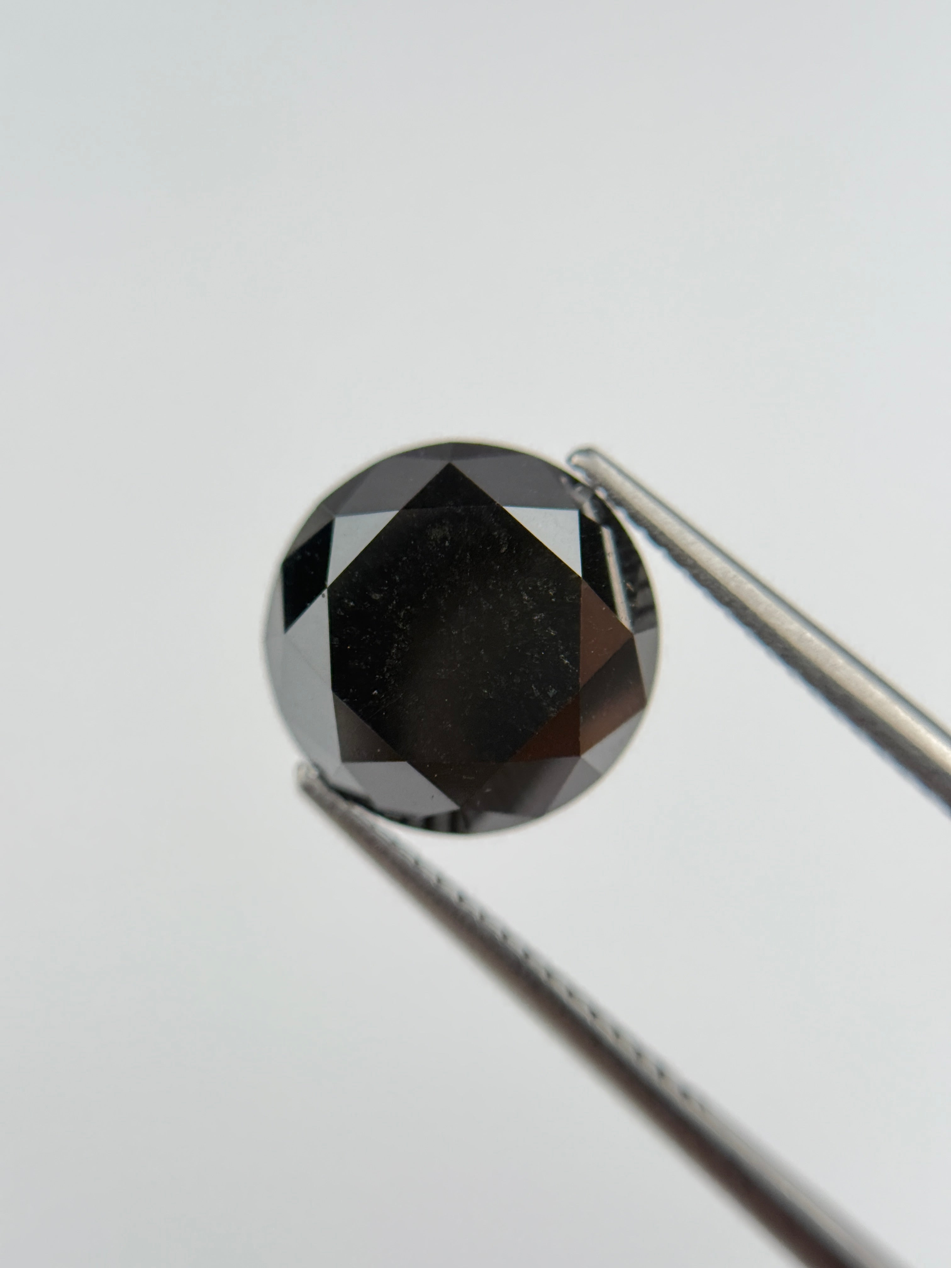 5.05 Ct Round Brilliant Cut Black Natural Galaxy Diamond