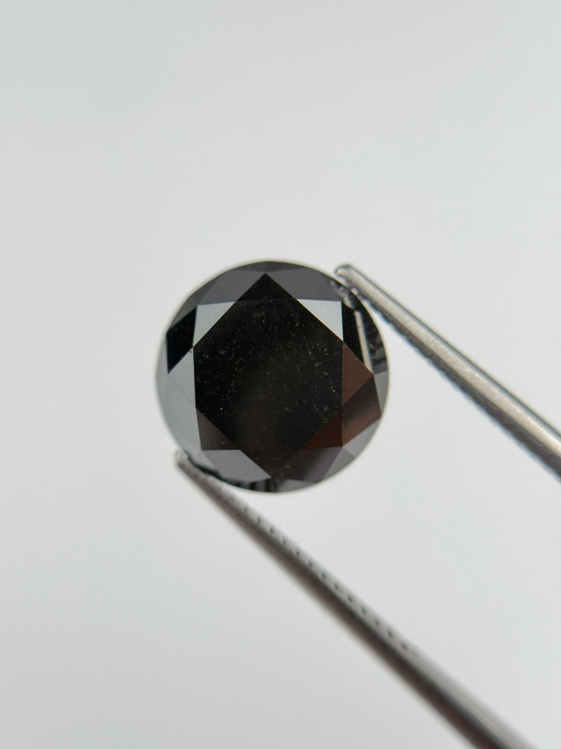 5.05 Ct Round Brilliant Cut Black Natural Galaxy Diamond
