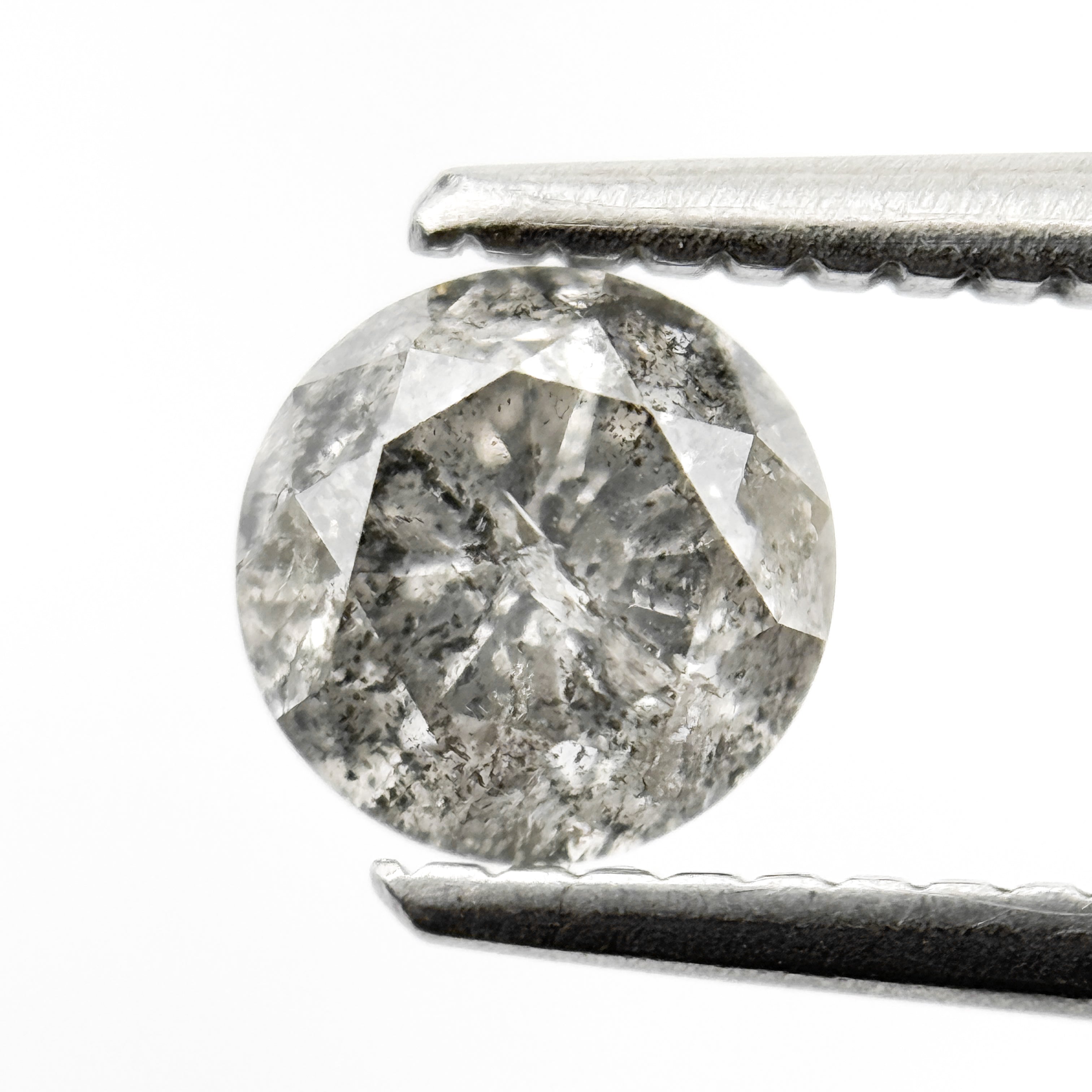 0.94 Ct Round Brilliant Cut Grey Natural Galaxy Diamond
