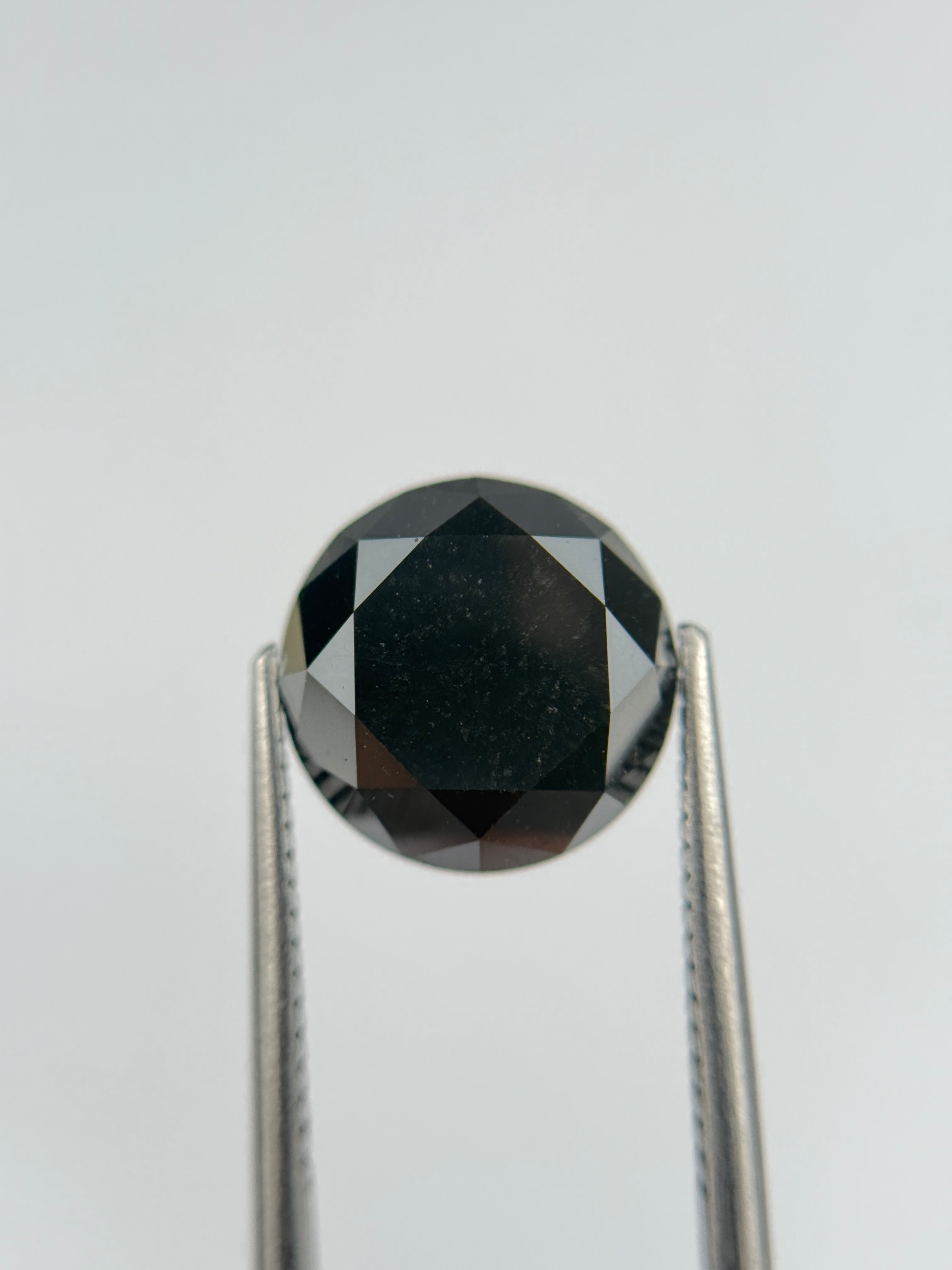 5.05 Ct Round Brilliant Cut Black Natural Galaxy Diamond