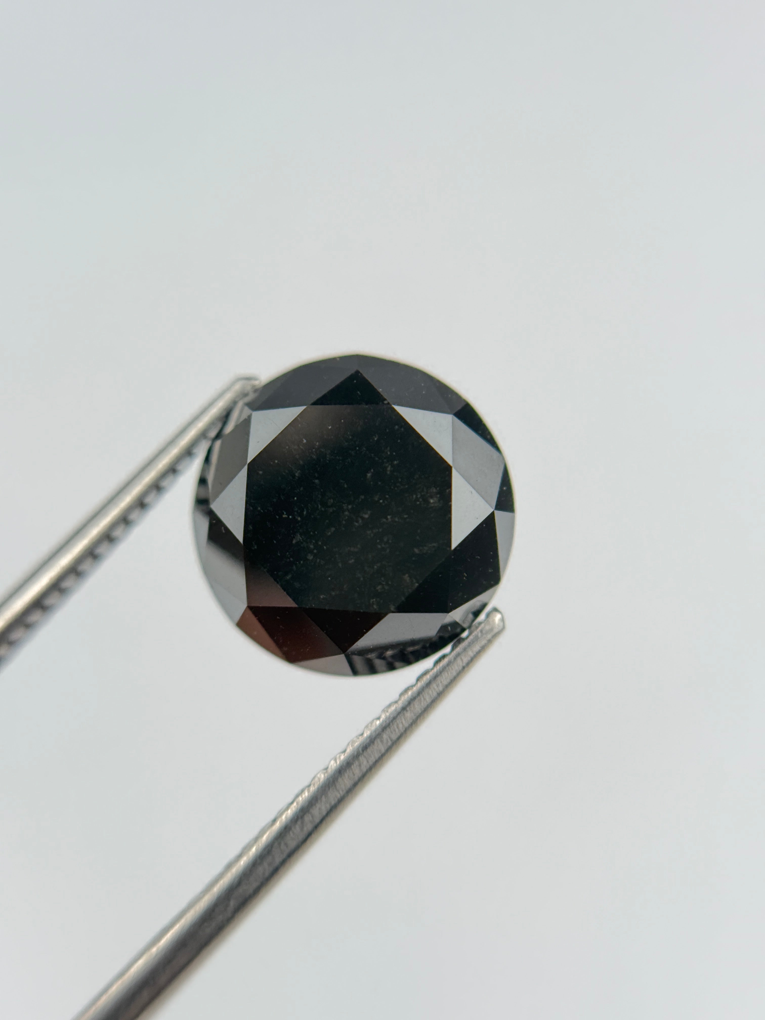 5.05 Ct Round Brilliant Cut Black Natural Galaxy Diamond