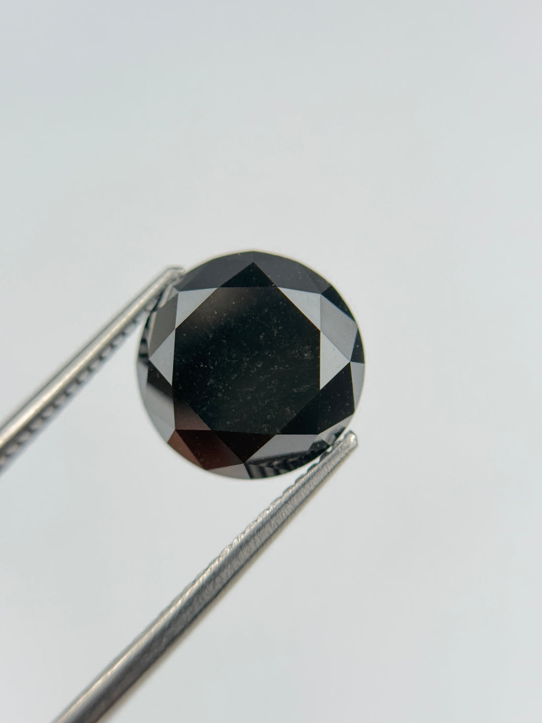 5.05 Ct Round Brilliant Cut Black Natural Galaxy Diamond